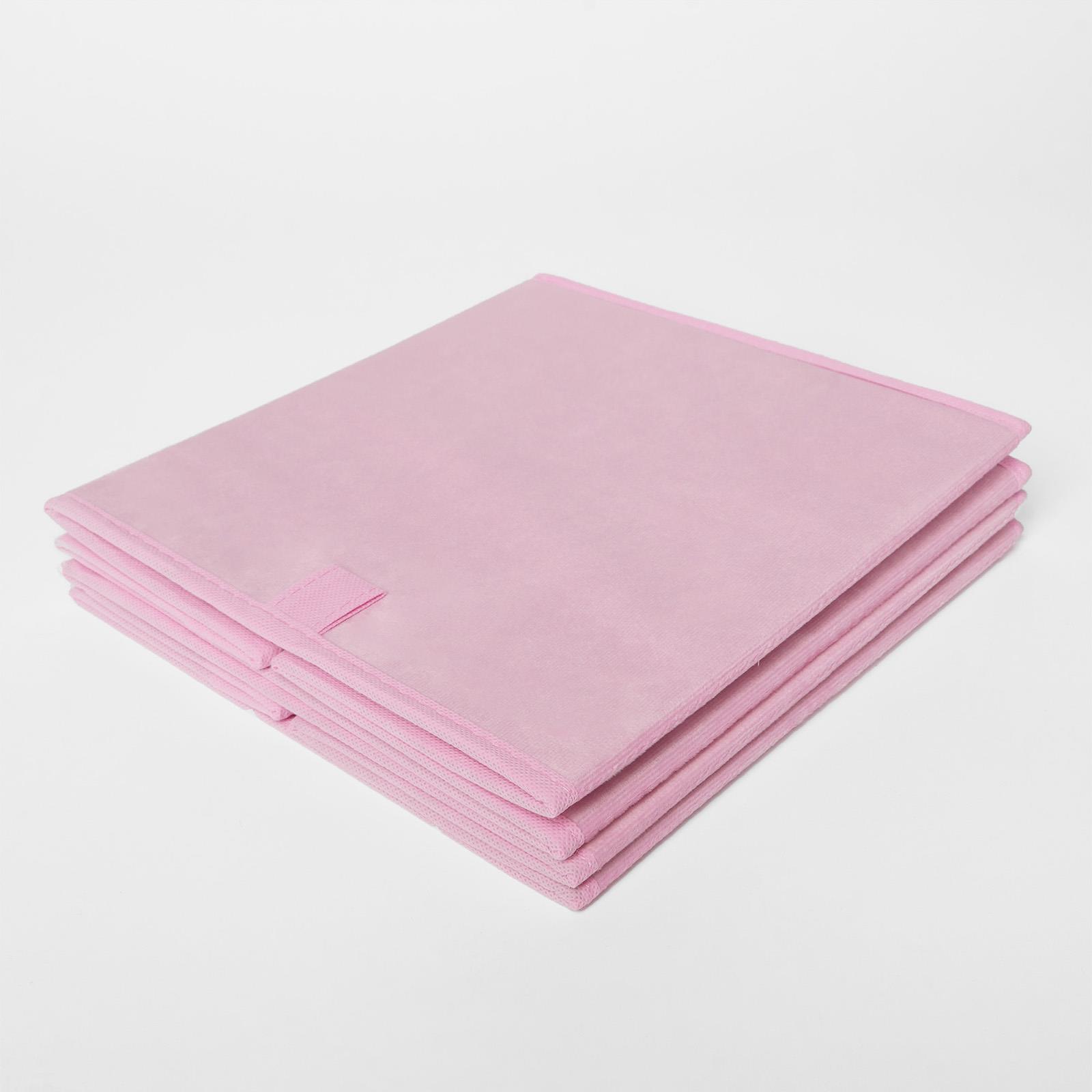 OHS Multi Pack of Matte Velvet Storage Boxes Stylish Foldable Set Square Cube