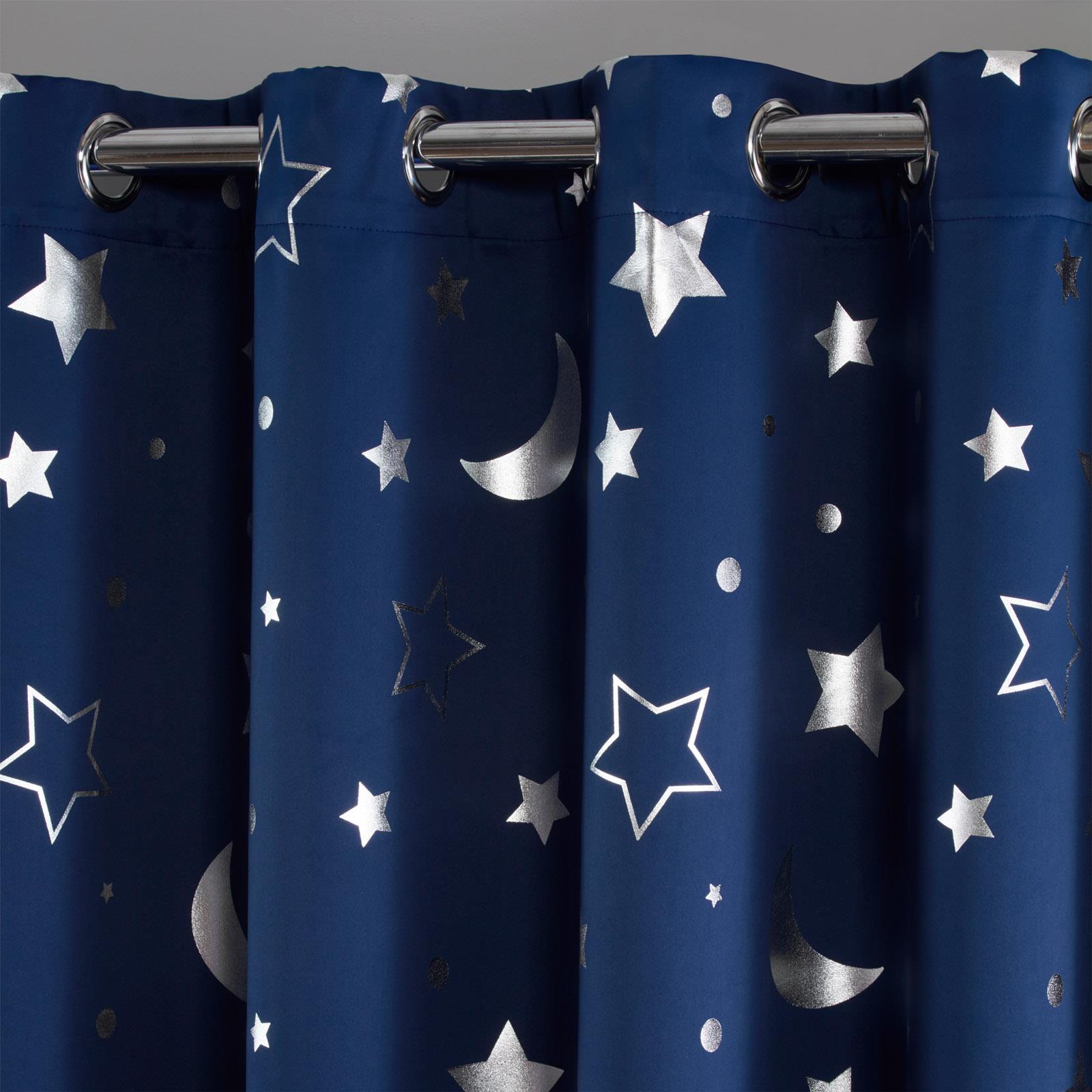 Dreamscene Star Thermal Blackout Curtains PAIR Eyelet Ready Made Kids Boys Girls eBay