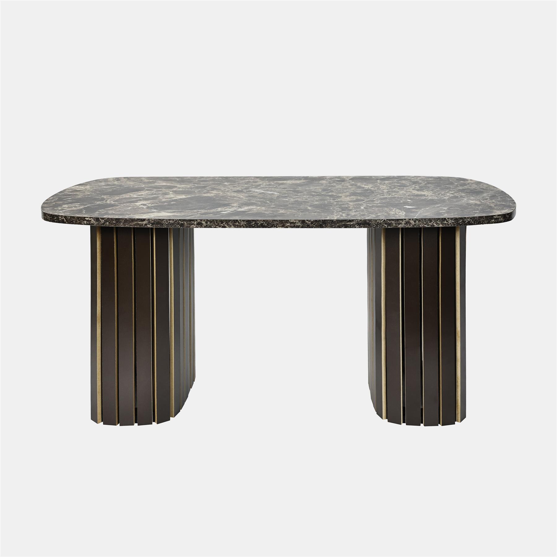 OHS Madison Coffee Table Ribbed Engineered Wood Side End Desk Home Decor