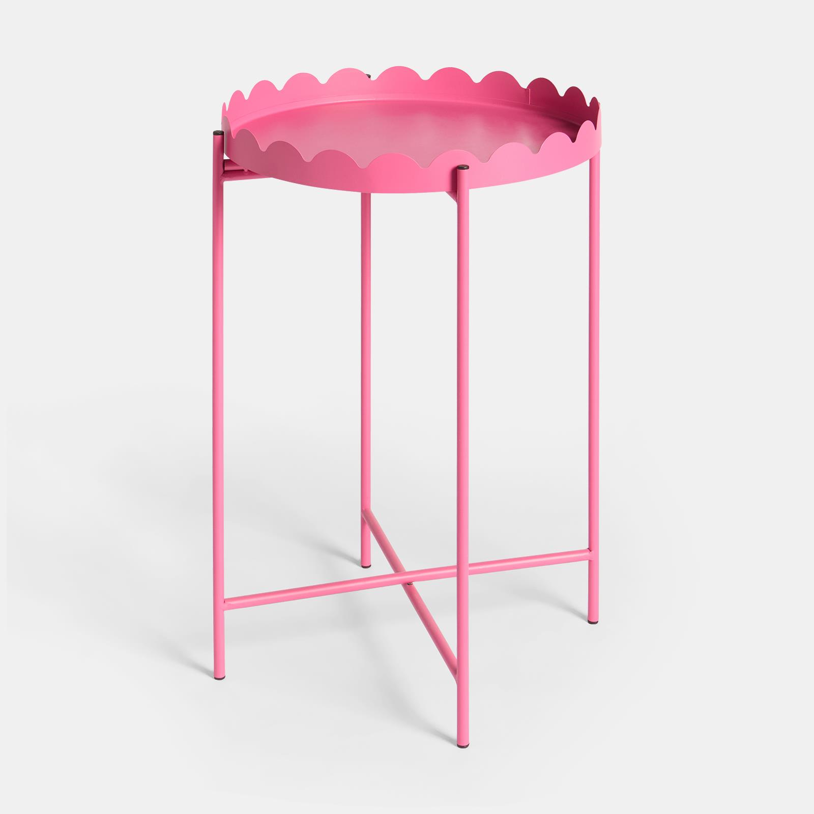 OHS Scallop Edge Side Table Coffee Tables with Metal Frame
