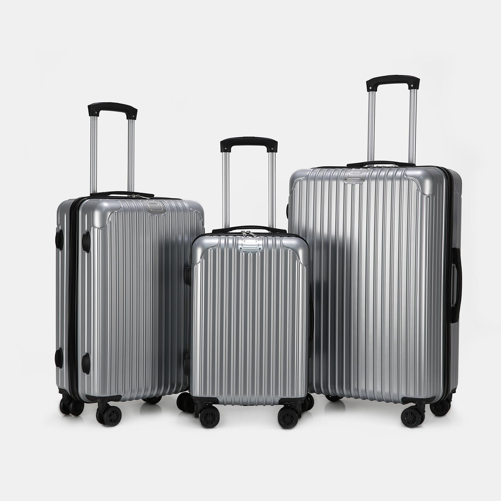 OHS Hard Shell Suitcase Luggage Set Travel ABS 4 Wheels Trolley Cabin Carry-On
