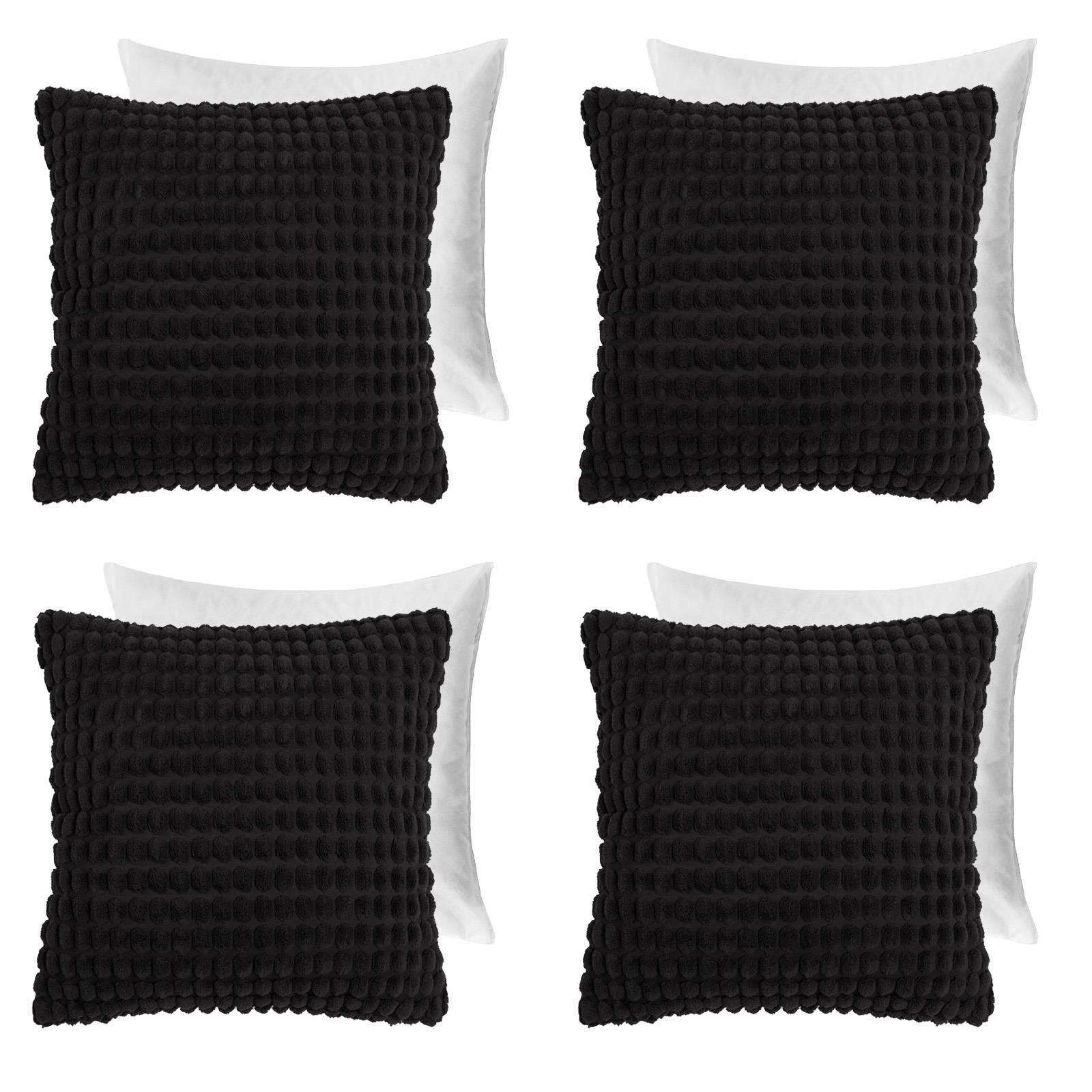 OHS Bobble Cushion Covers Soft Fleece Square Pillowcases Winter Home Decor