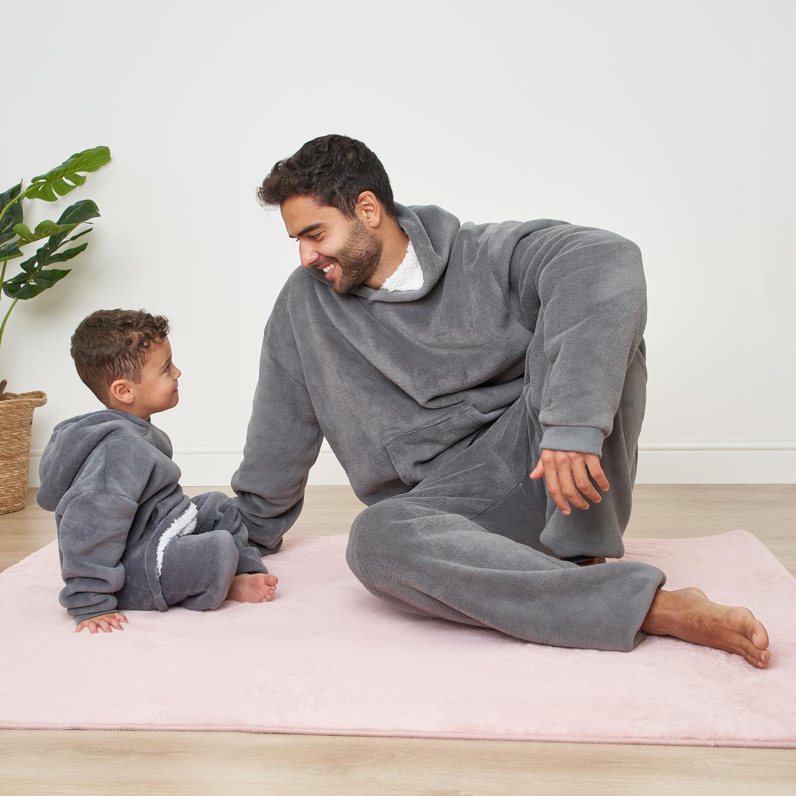 OHS Fleece Loungewear Set Coral Winter Sherpa Nightwear 2-Piece Hoodie Jogger