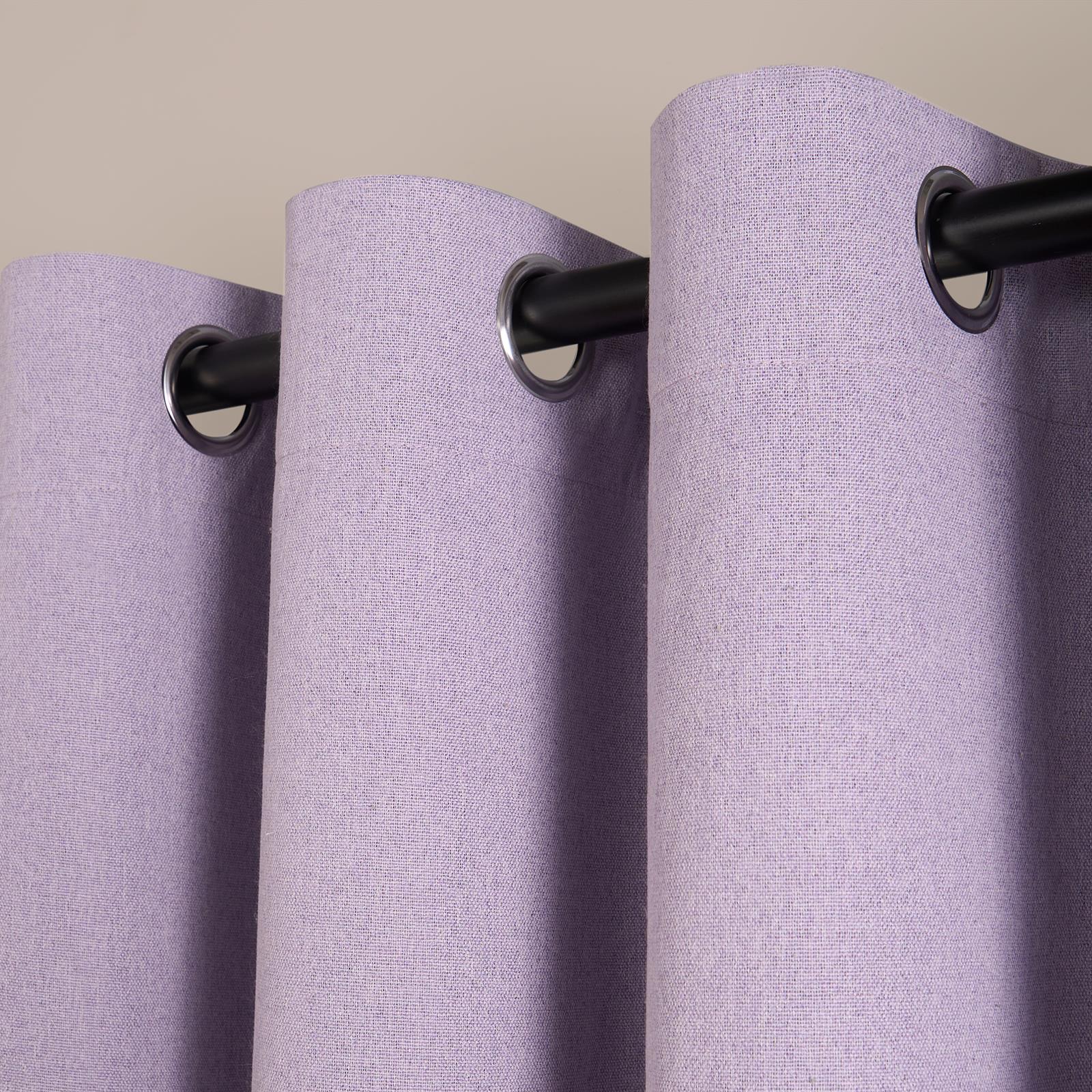 Pair of Eyelet Blackout Curtains Woven Ready Made Ring Top Thermal Texture Thick - Picture 30 of 48