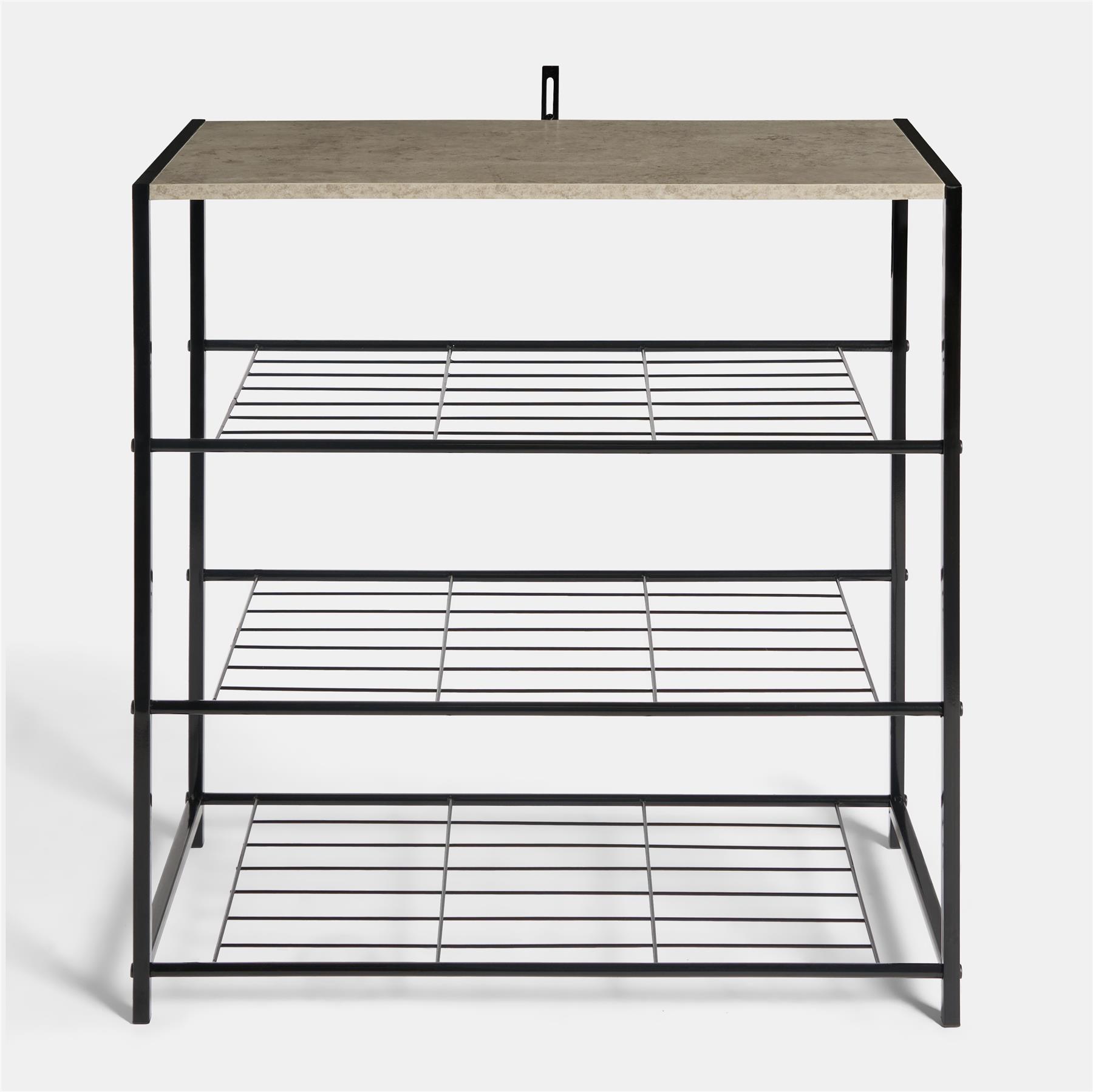 OHS Manhattan Shelf Storage 4 Tier Shoe Organiser Unit Hallway Office Home