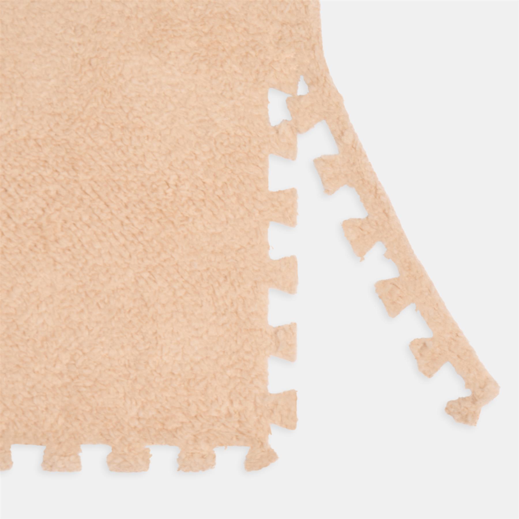 OHS Interlocking Foam Floor Tiles Teddy Fleece Soft Kids Play Mat Carpet Yoga