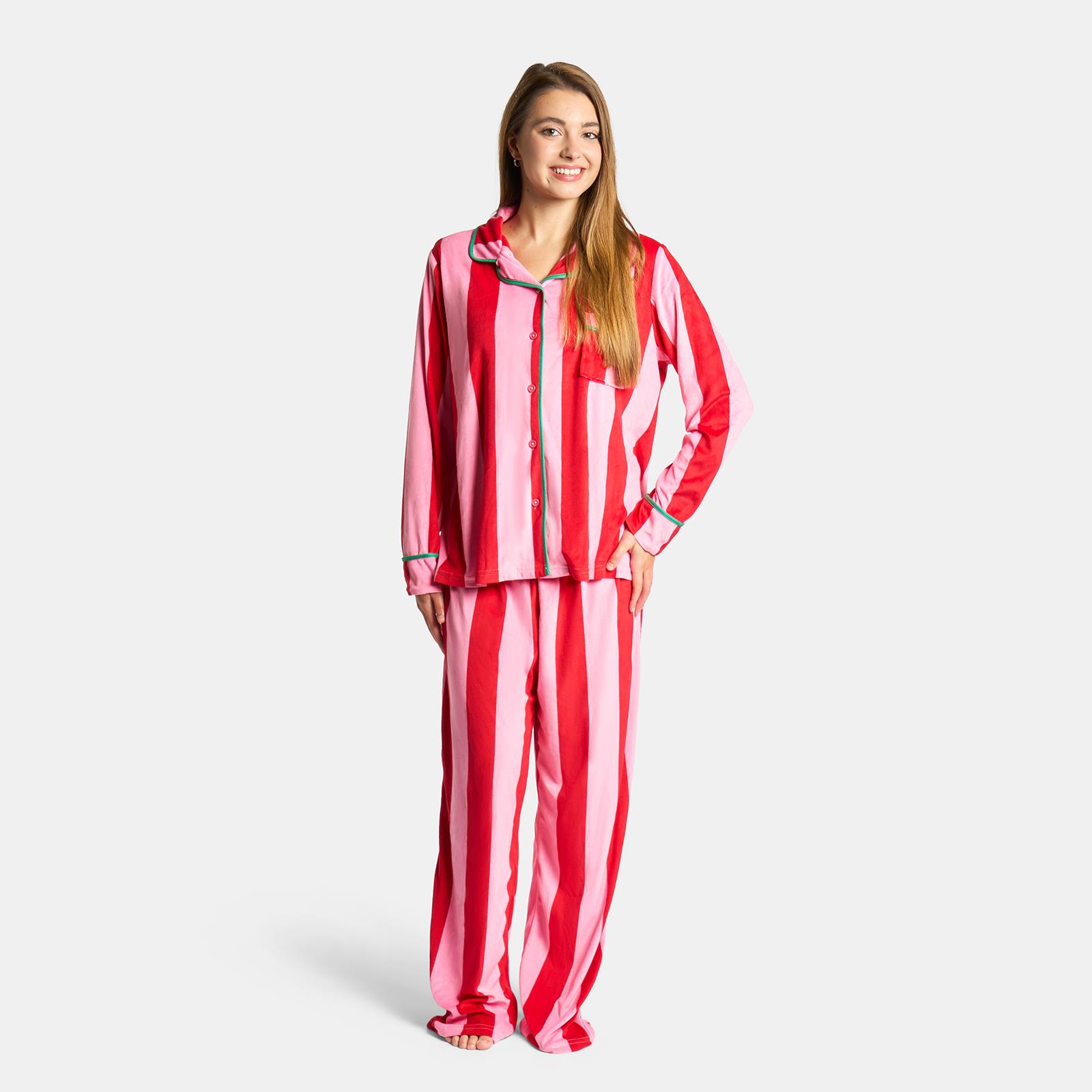 OHS Print Pyjama Set Button Through Soft Womens Kids Loungewear Nightwear