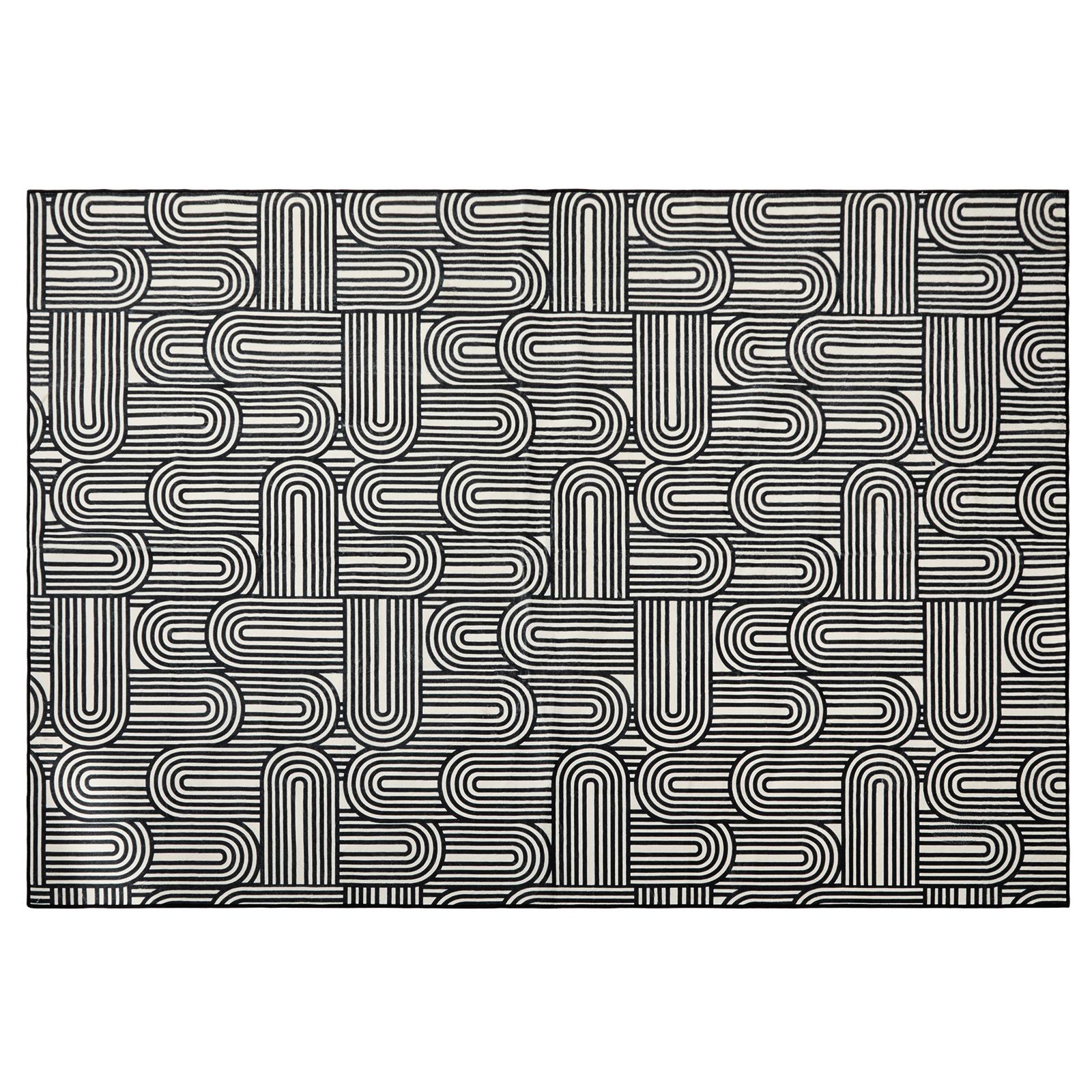 OHS Washable Rug Geometric Print Ultra Soft Living Room Area Mat Accent Rugs