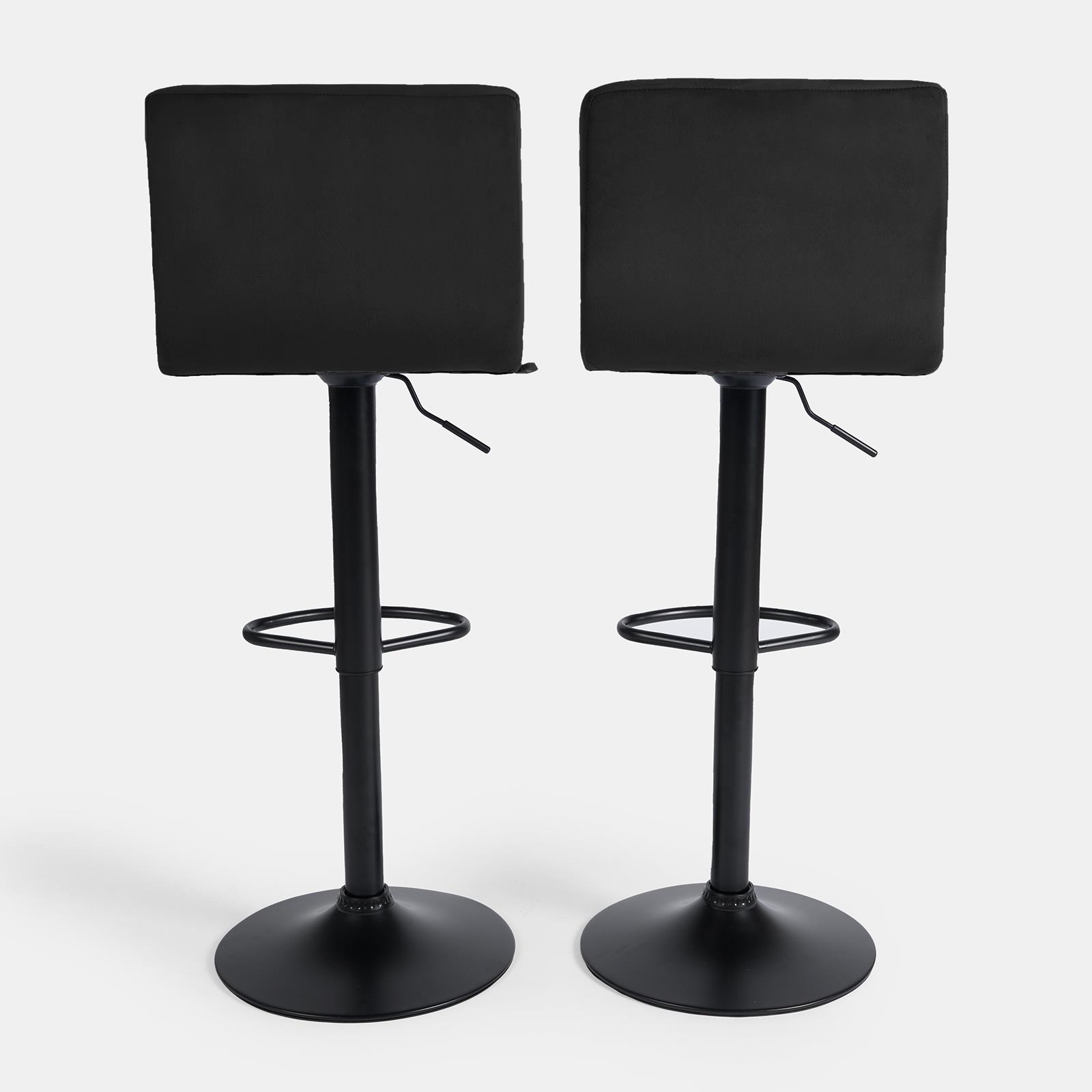 Adjustable Bar Stools x 2 Velvet Swivel Pub Seat Kitchen Breakfast Counter Chair - Picture 6 of 47
