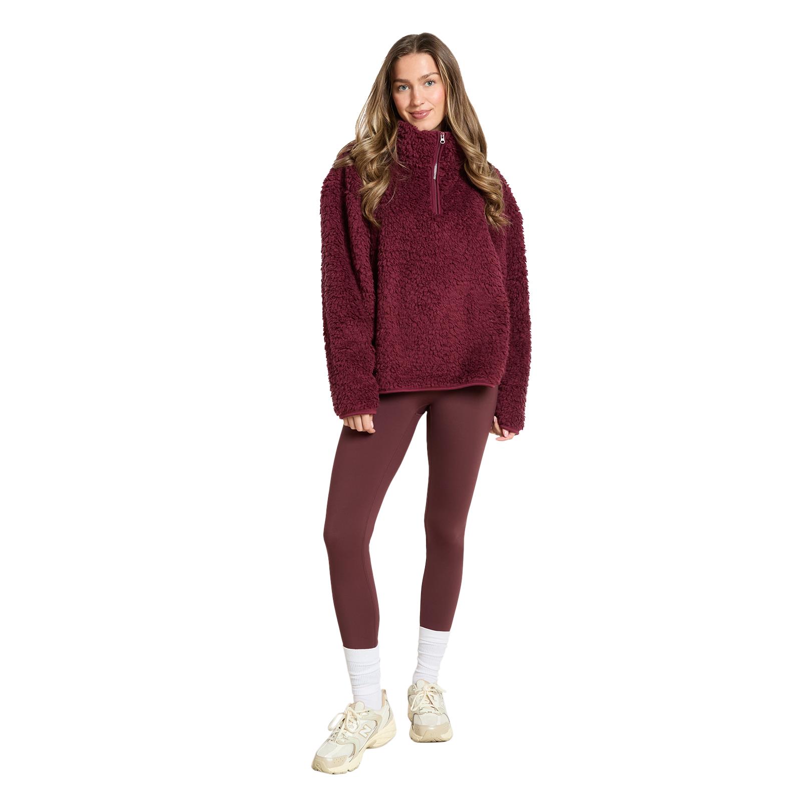 OHS Half Zip Hoodie Plain Thermal Teddy Fleece Winter Jumper Pullover Sweatshirt