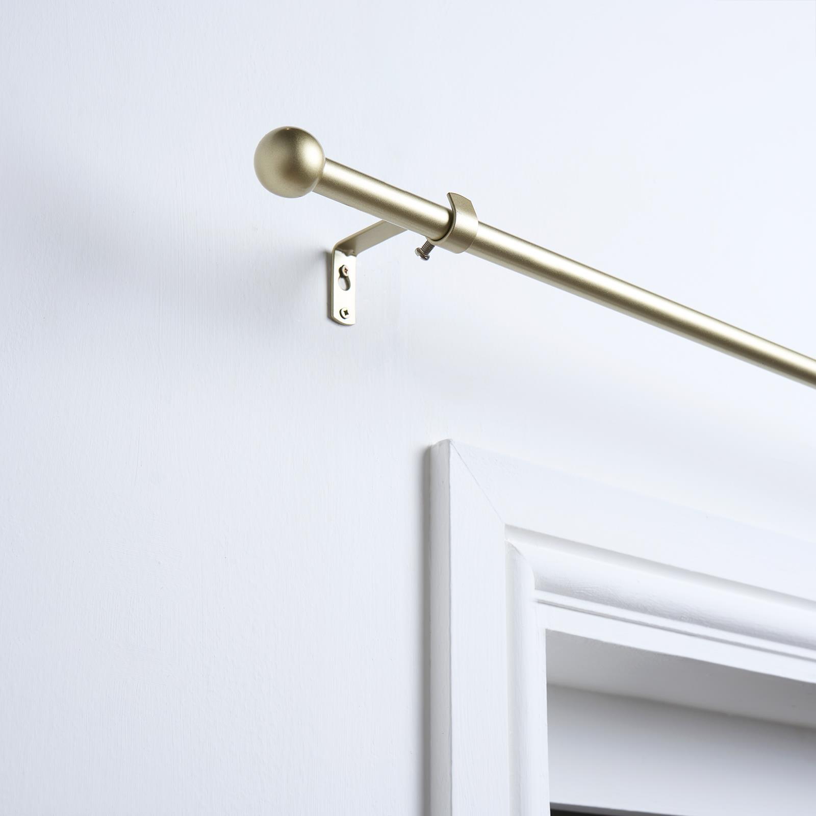 OHS 120-200cm Curtain Pole Extendable Metal 16mm Ball Trumpet Twist Finnials