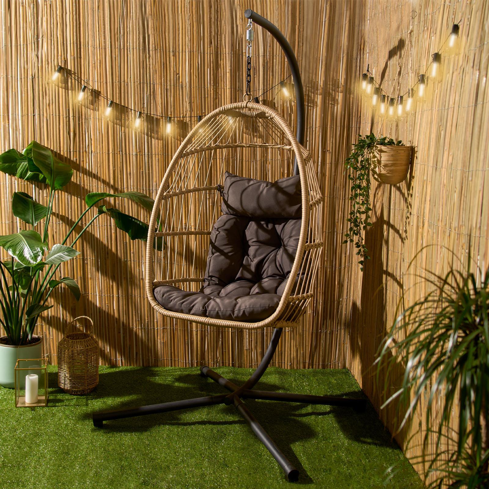 Hanging Egg Chair Outdoor Garden Furniture Patio Seat Pad Hammock Pod Seat Swing
