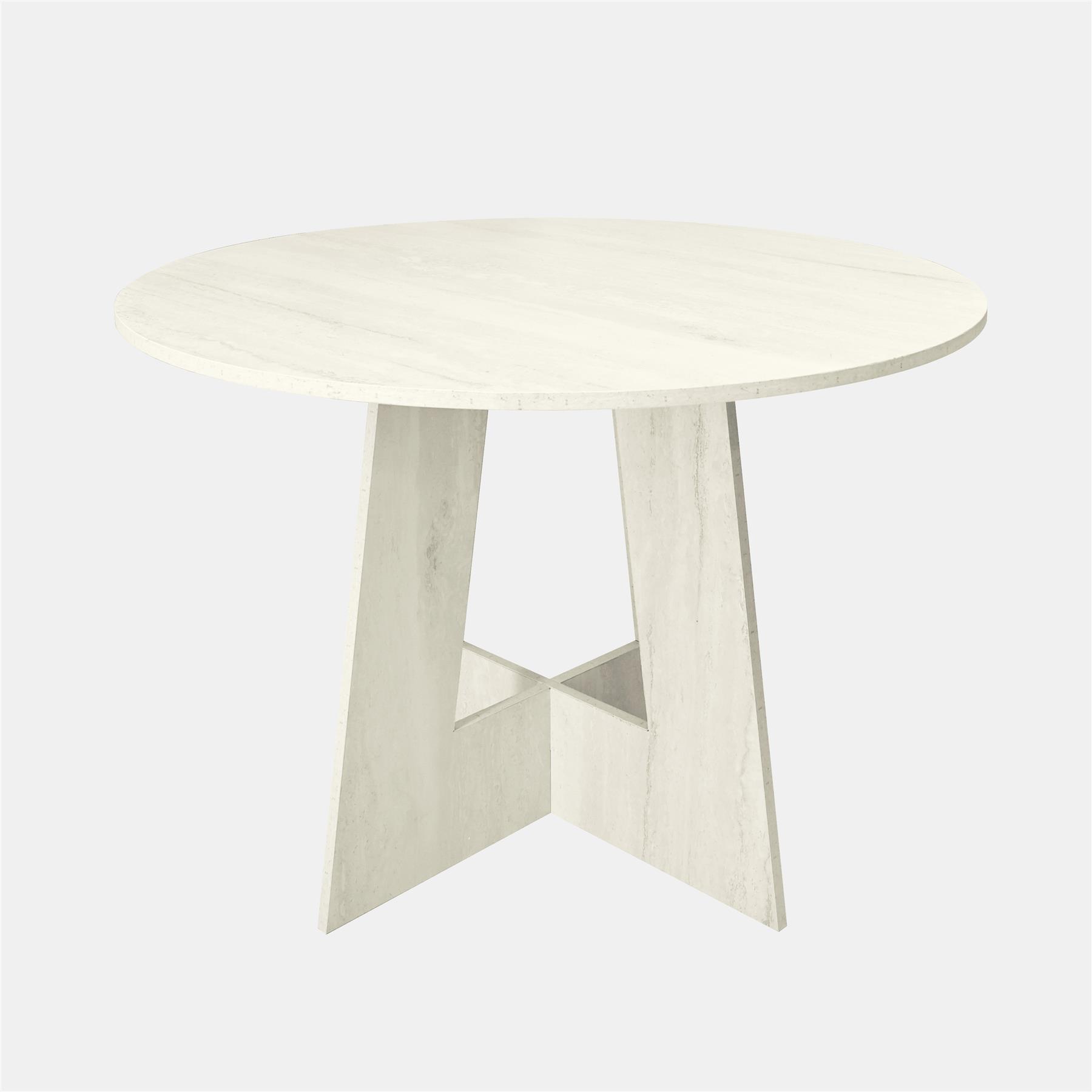 OHS Angular Dining Table 4-Seater Round Circle Kitchen Tables Engineered Wood
