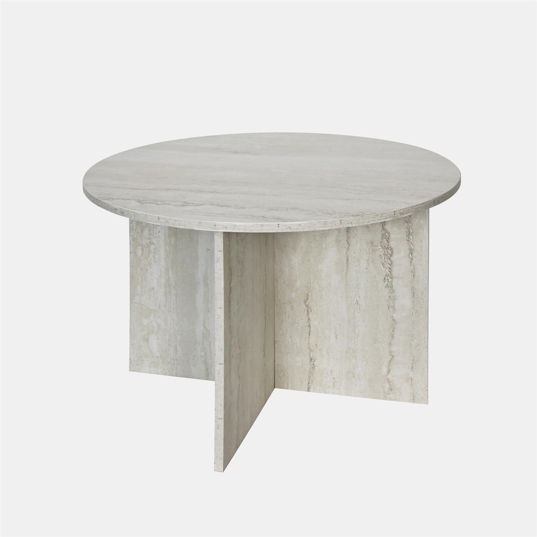 OHS Round Circle Coffee Table Travertine Living Room Home Decor Modern