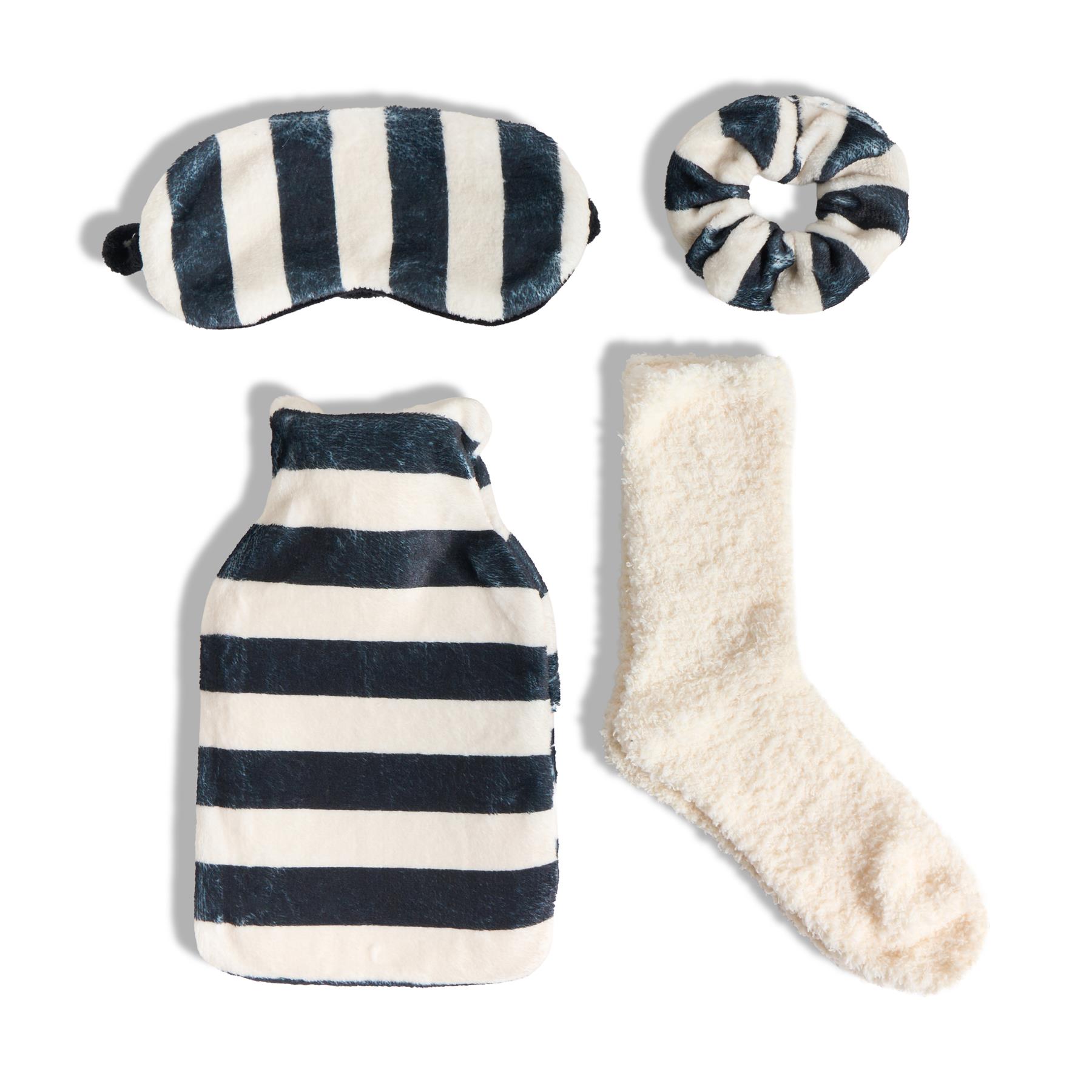 OHS Print Winter Gift Set Hot Water Bottle Socks Eye Mask Scrunchie Hand Warmer