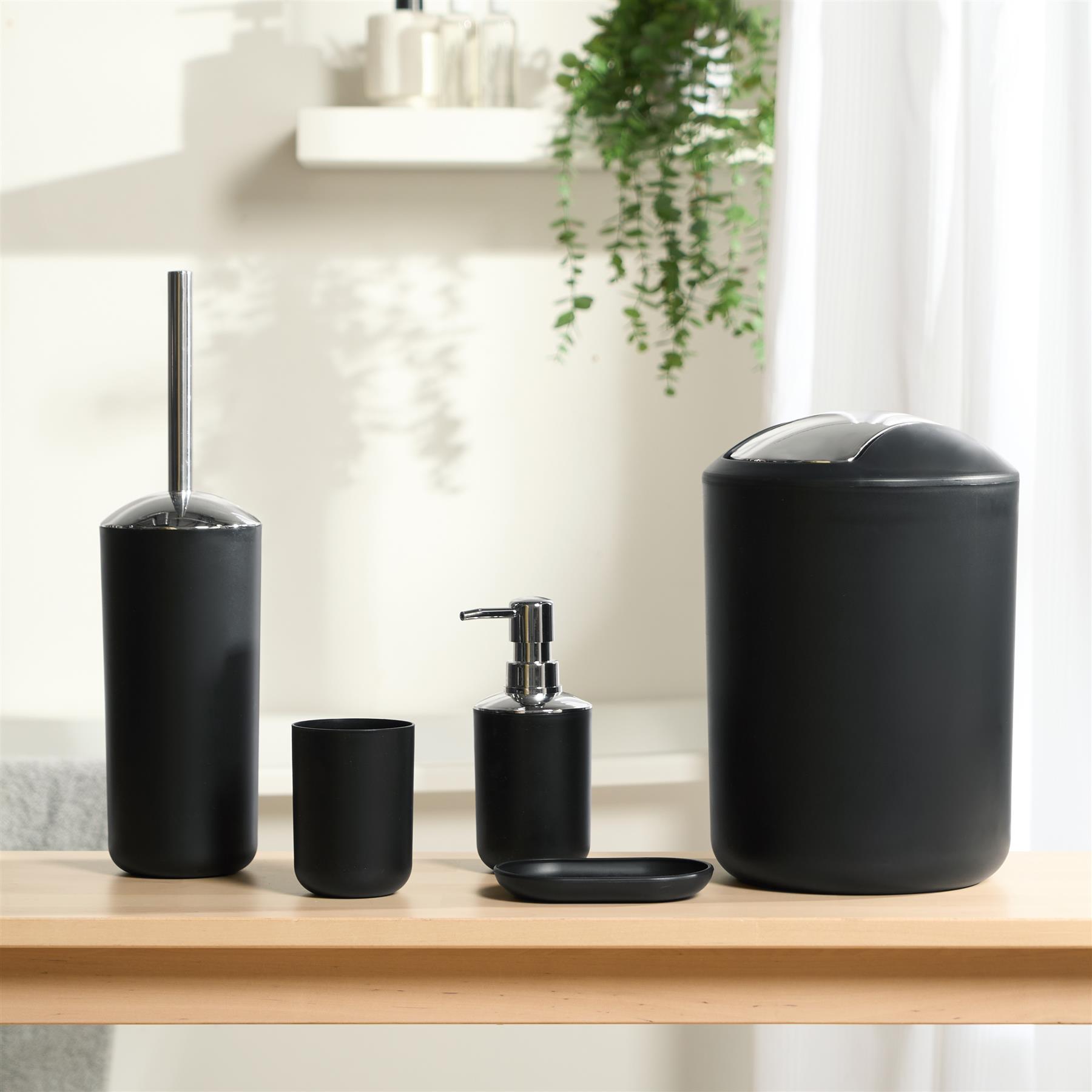 5PC Bathroom Accessories Set Soap Dispenser Holder Tumbler Toothbrush Bin - Picture 2 of 20