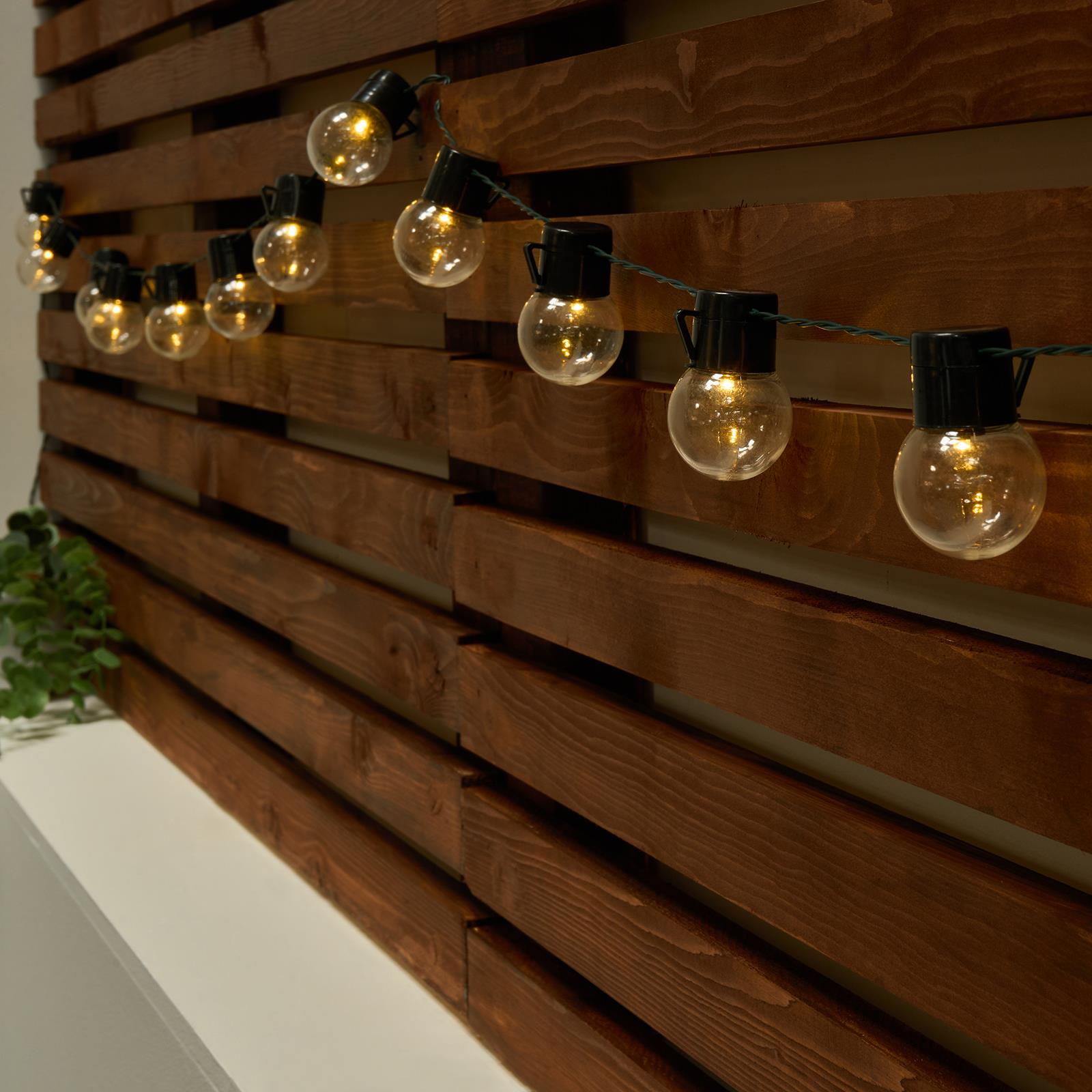 OHS Solar String Lights 20 LED Bulbs Outdoor Garden Festoon Lighting Auto Sensor