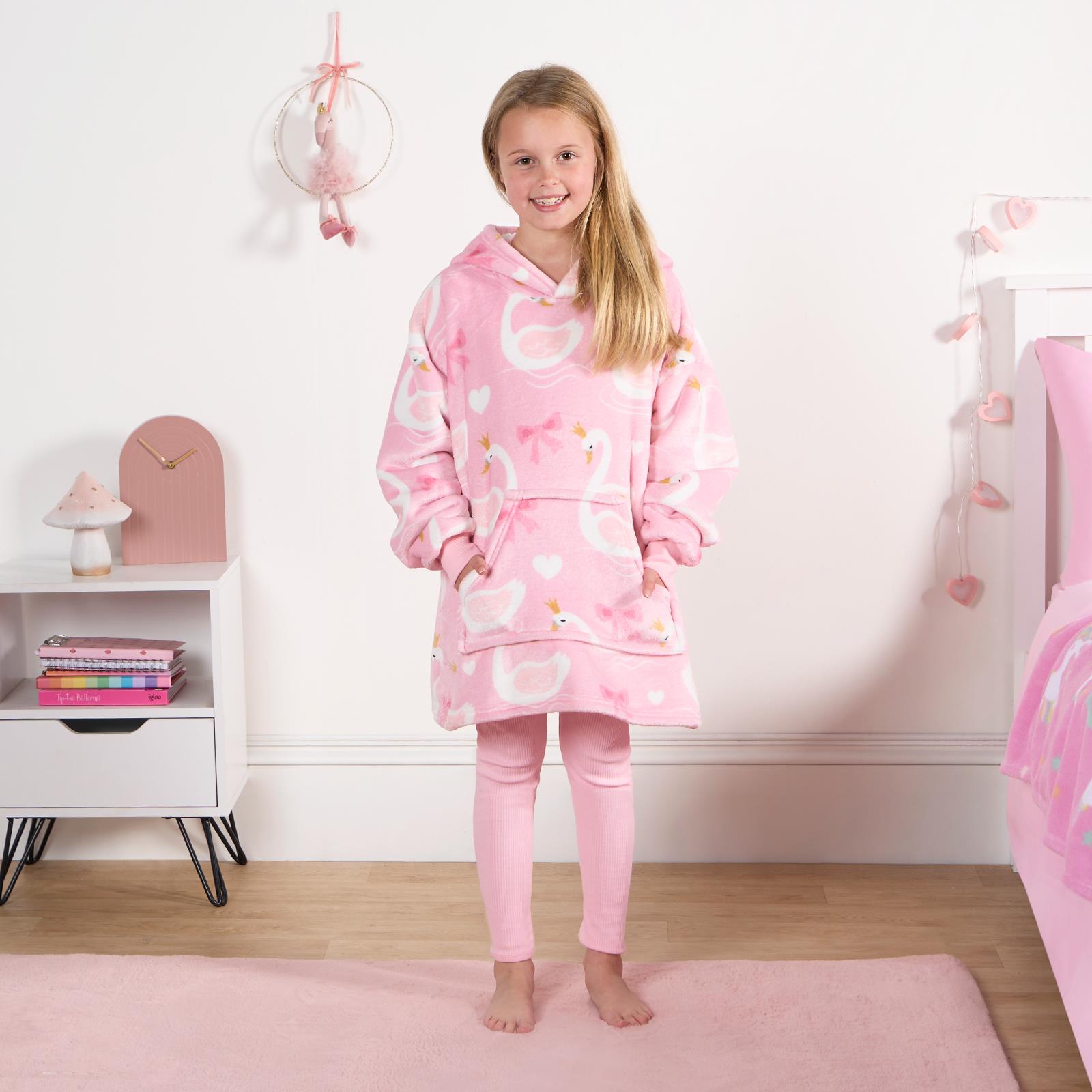 Kids Hoodie Blanket Oversized Sherpa Fleece Jumper Sweatshirt Soft Warm Throw - Picture 120 of 169