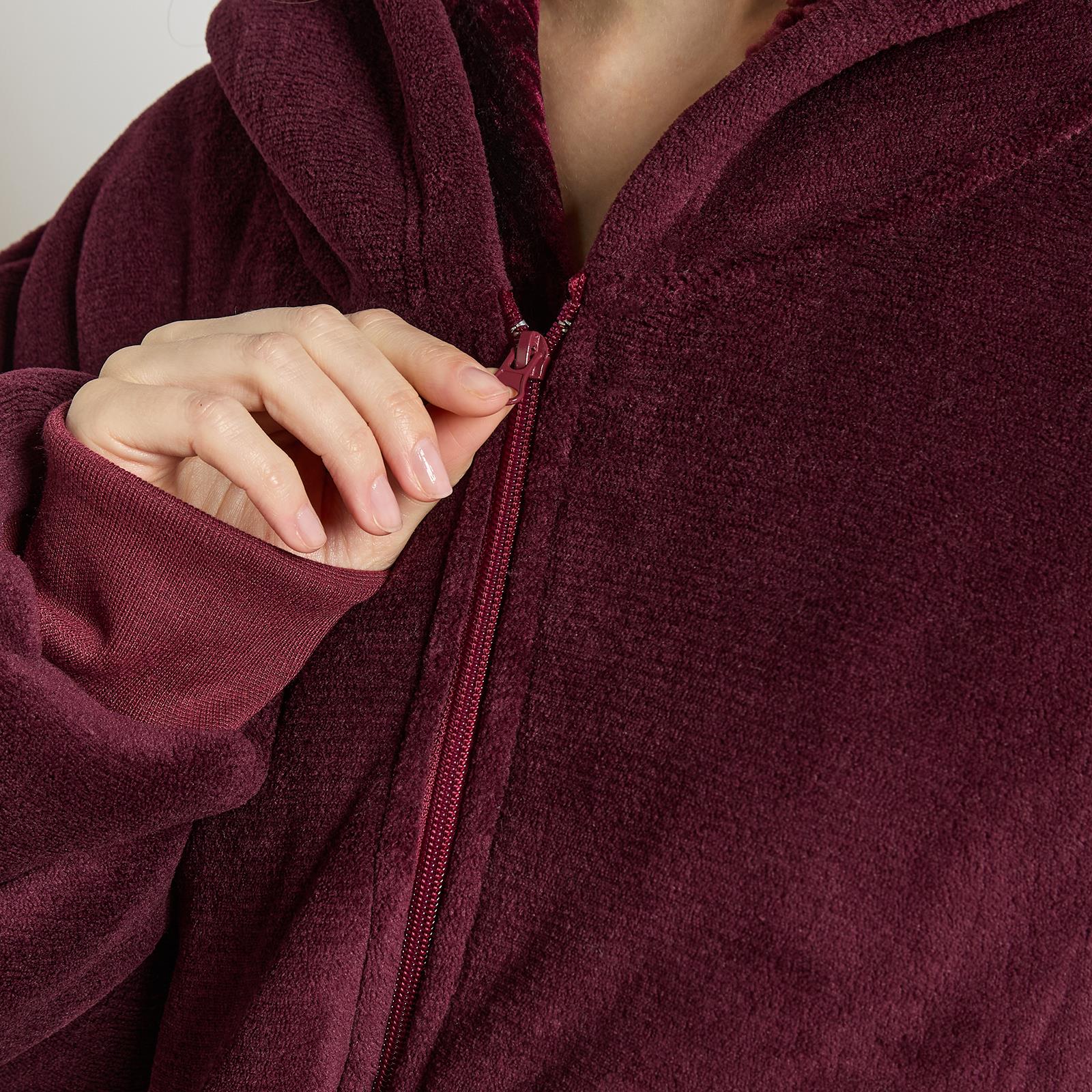 OHS Zip Up Hoodie Blanket Oversized Sherpa Fleece Thermal Sweatshirt Jumper