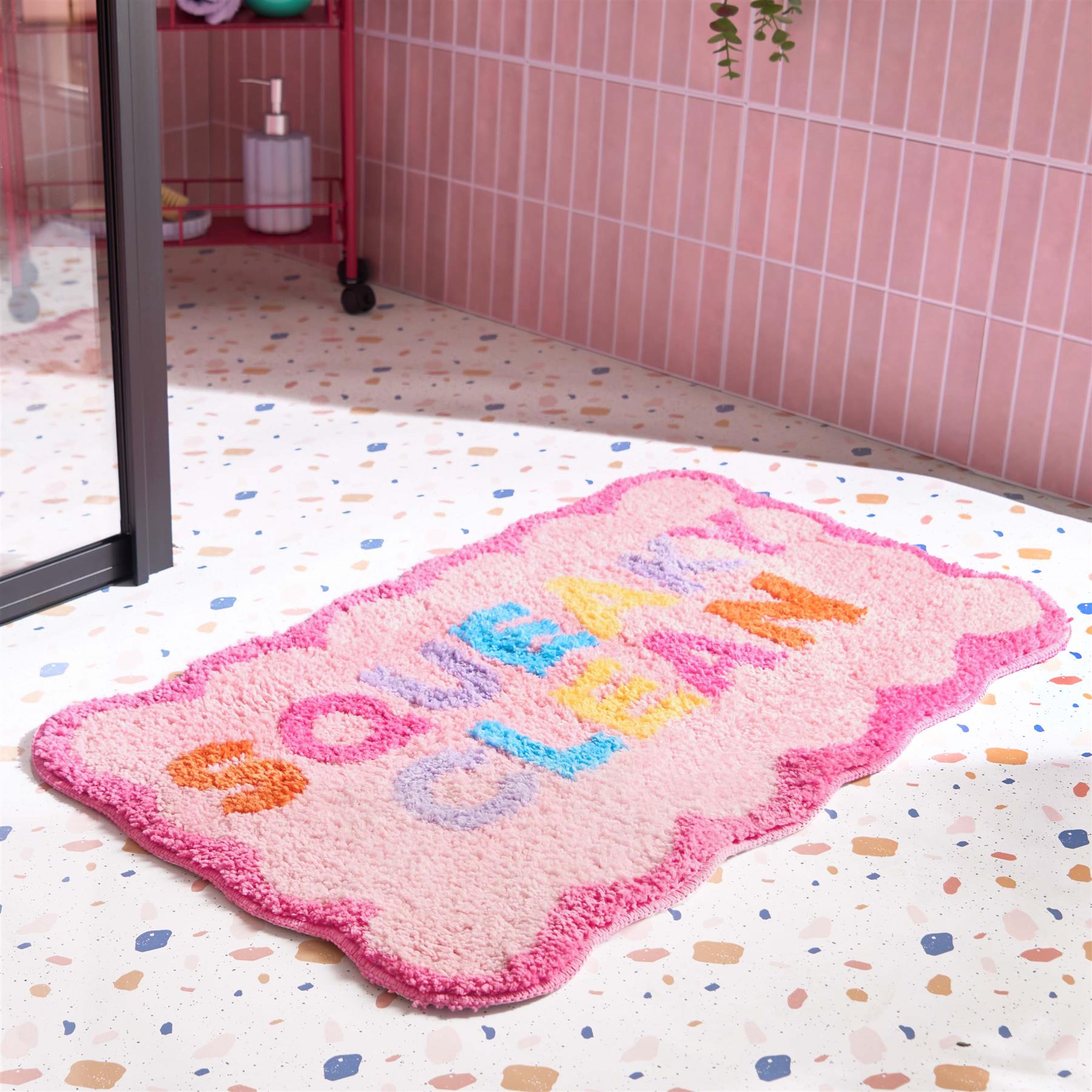 Bath Mat Non Slip Rug Shower Textured Shaggy Absorbent Bathroom Squeaky Clean