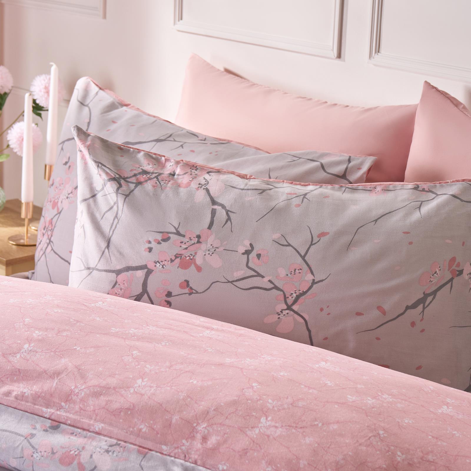 OHS Spring Blossoms Duvet Cover with Pillowcases Bedding Set Blush Ochre