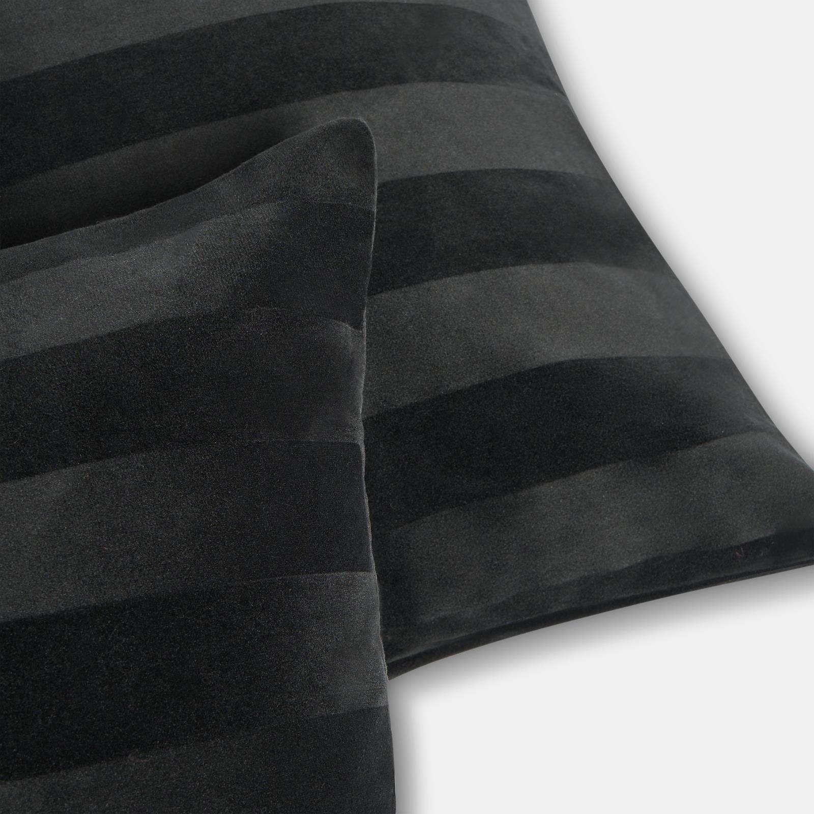 OHS Stripe Cushion Covers 2 Pack Matte Velvet Square Pillowcases Home Decor