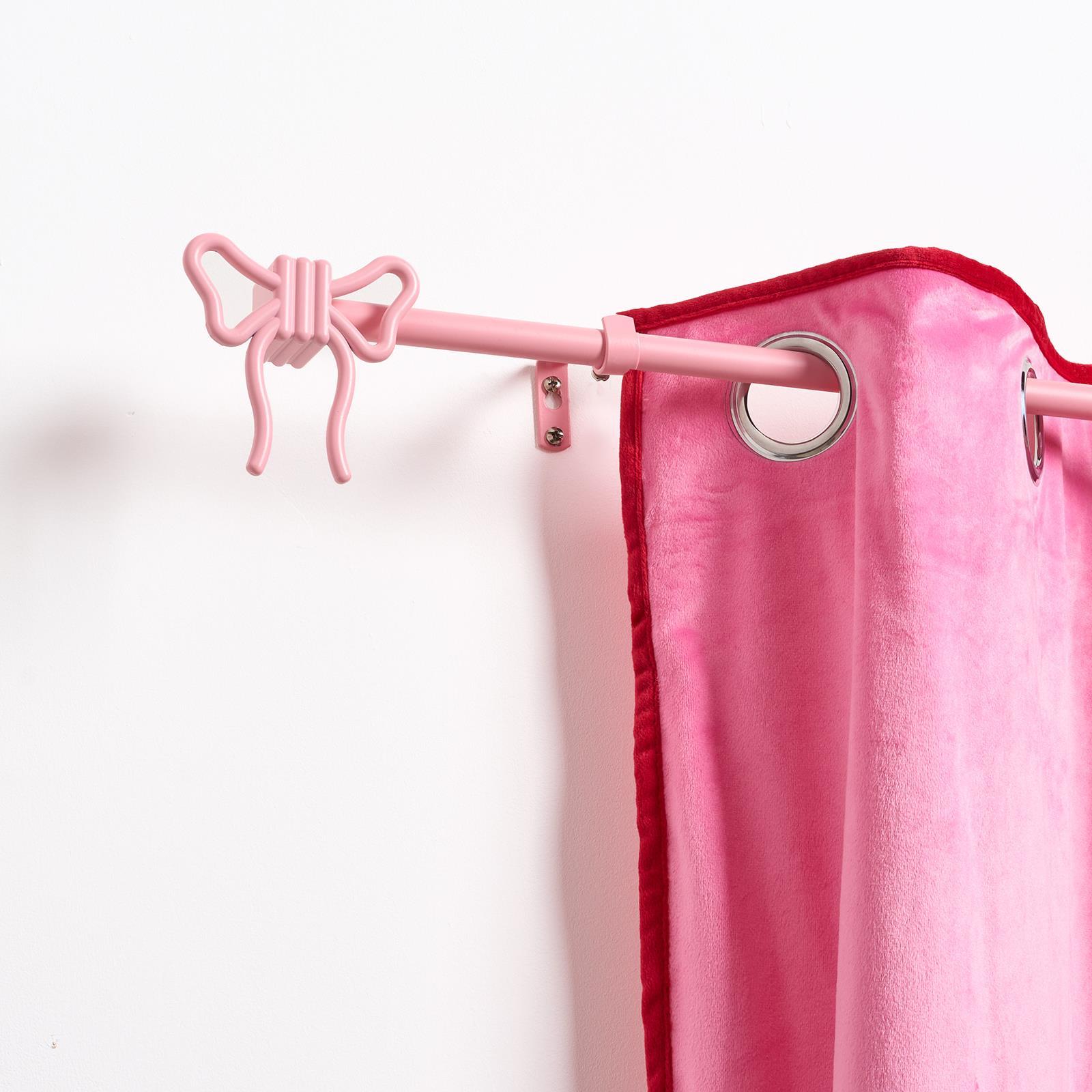 OHS Bow Curtain Pole Extendable 70-220cm Metal 16mm Finnials Decor