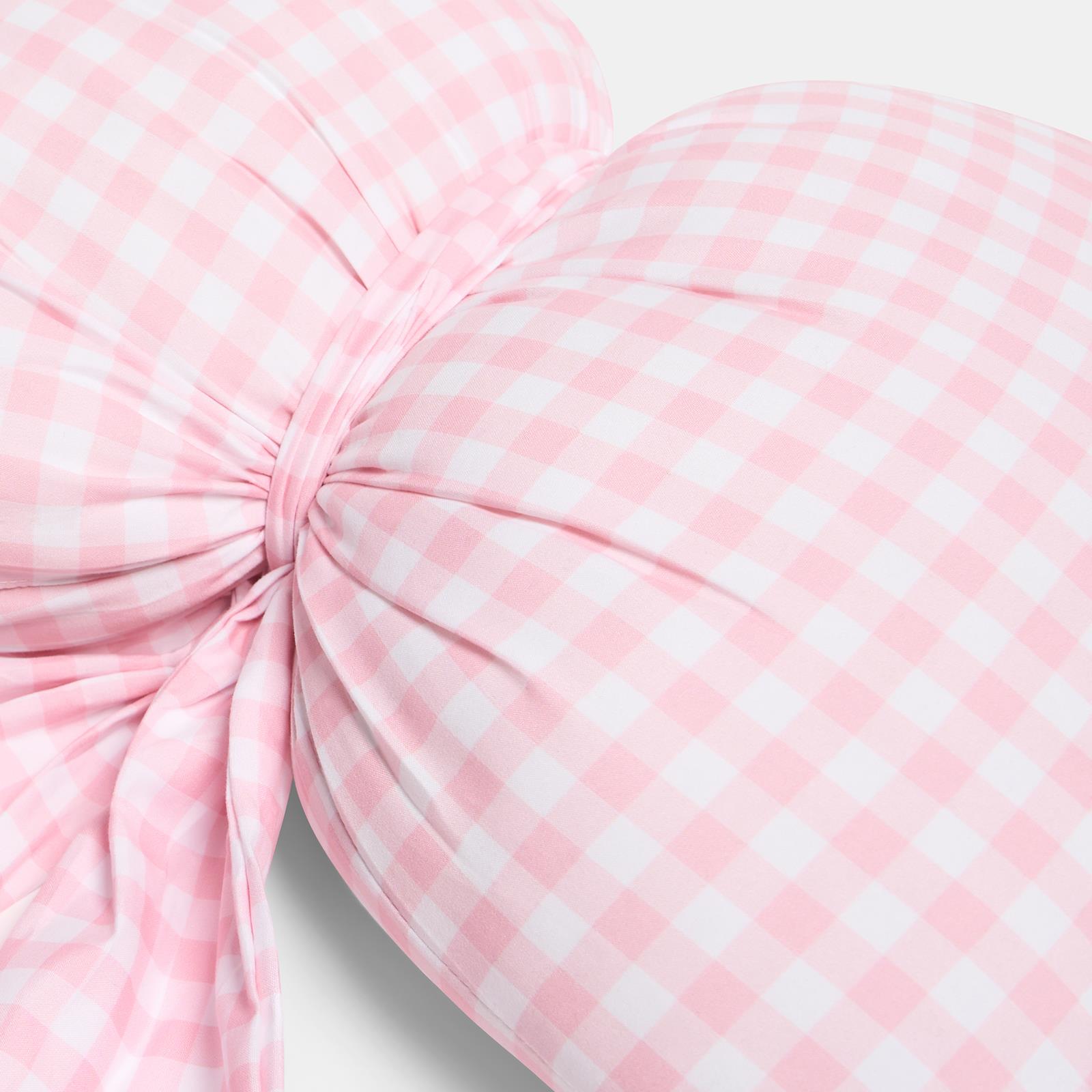 OHS Bow Shaped Cushion Decorative Filled Gingham Scatter Throw Pillow