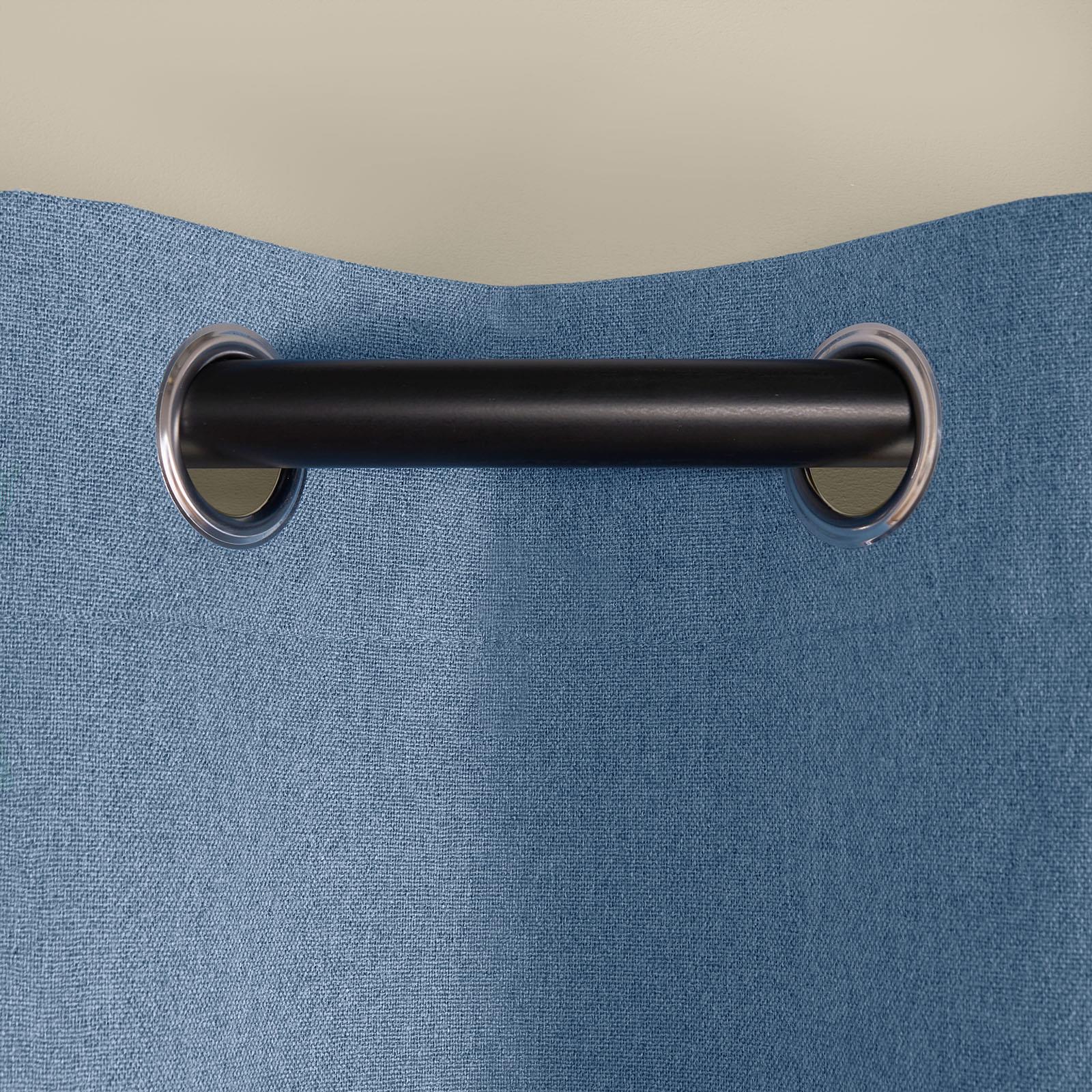Pair of Eyelet Blackout Curtains Woven Ready Made Ring Top Thermal Texture Thick - Picture 5 of 48