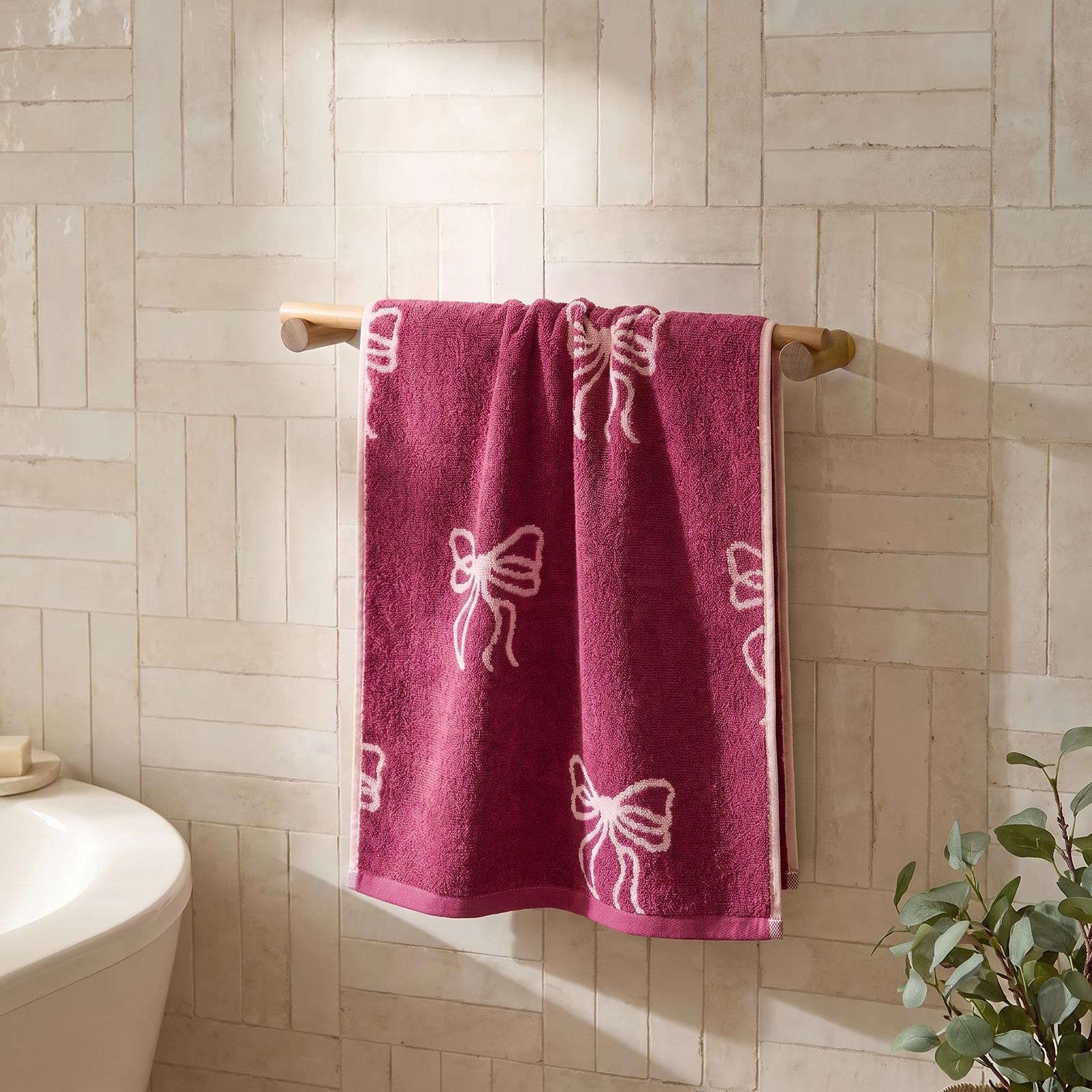 OHS Bows Towels 100% Premium Cotton Highly Absorbent Hand Bath Towel Sheet