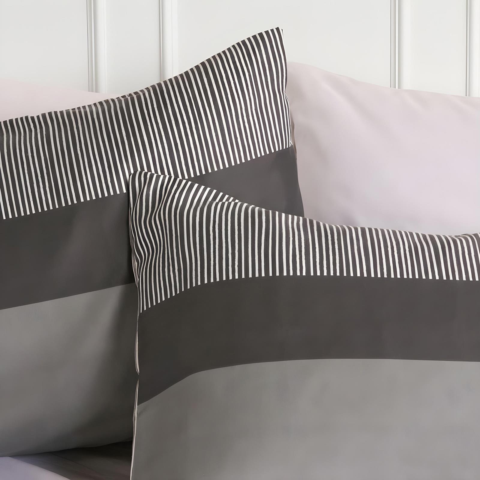 OHS Multi Stripe Bedding Set Microfibre Reversible Duvet Cover with Pillowcase