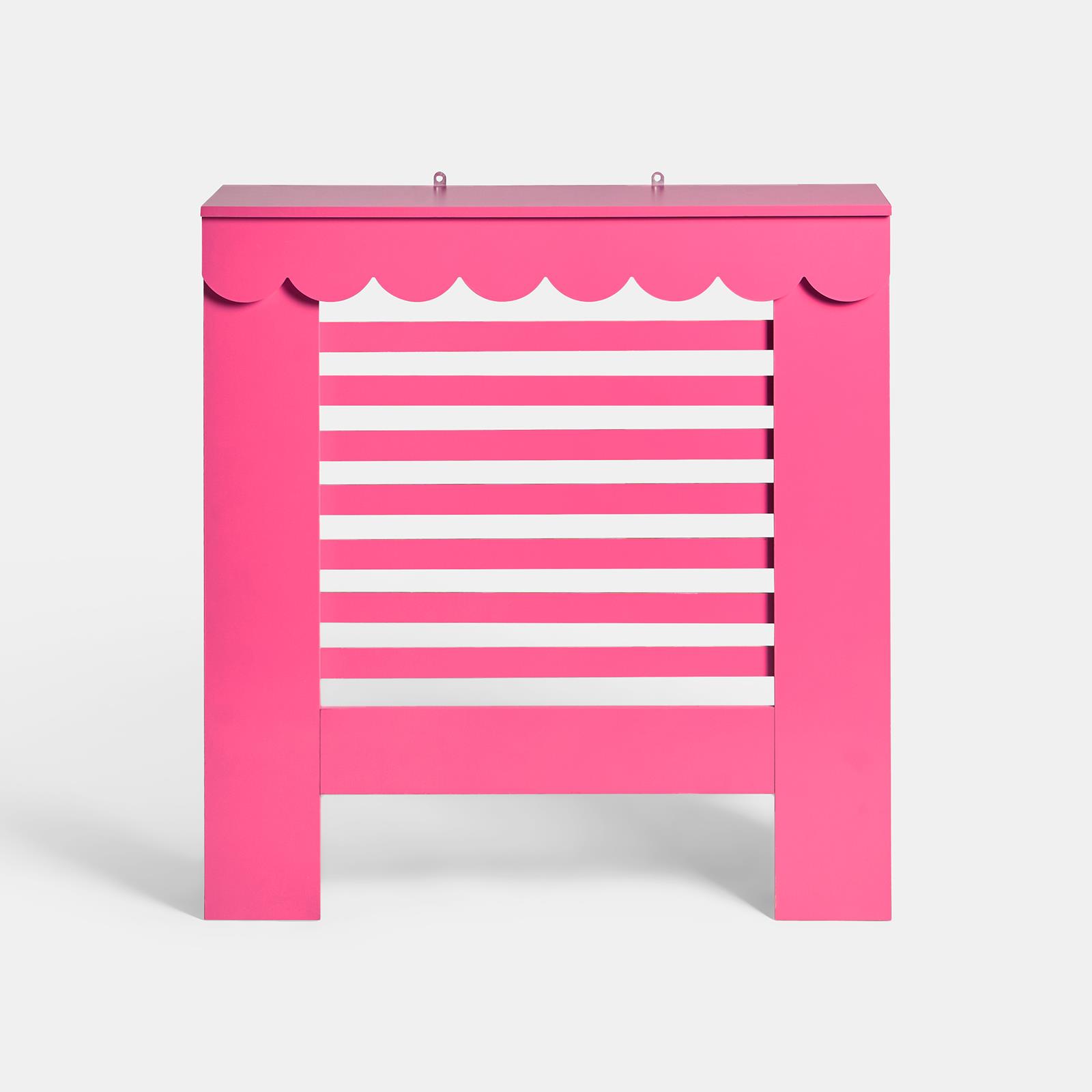 OHS Scallop Radiator Cover Engineered Wood Modern Side Board Cabinet Shelf