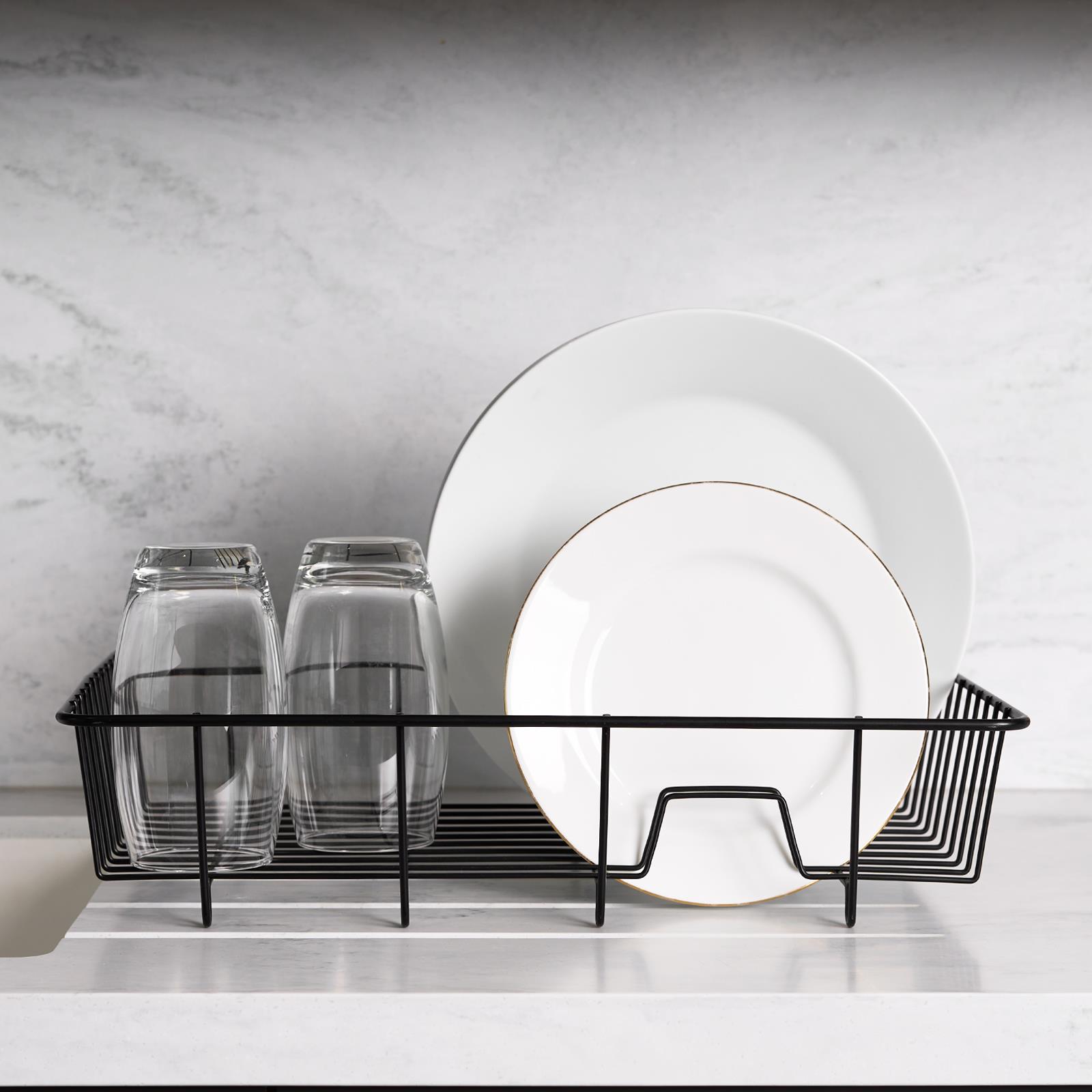 Dish Drainer Rack Cutlery Cup Plate Bowl Holder Kitchen Organiser Storage Tray