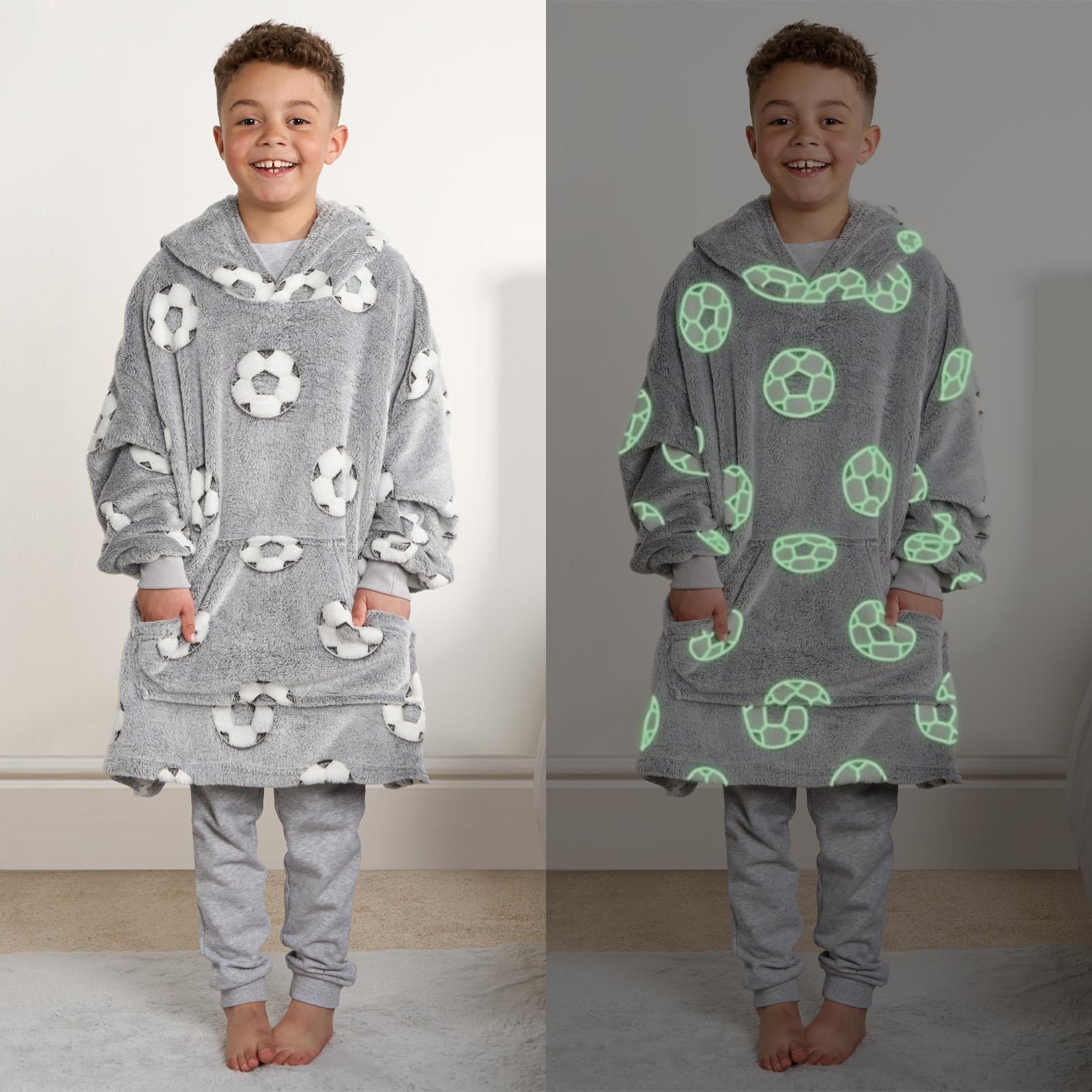 Hoodie Blanket Glow In The Dark Football Sherpa Fleece Oversized Soft Jumper