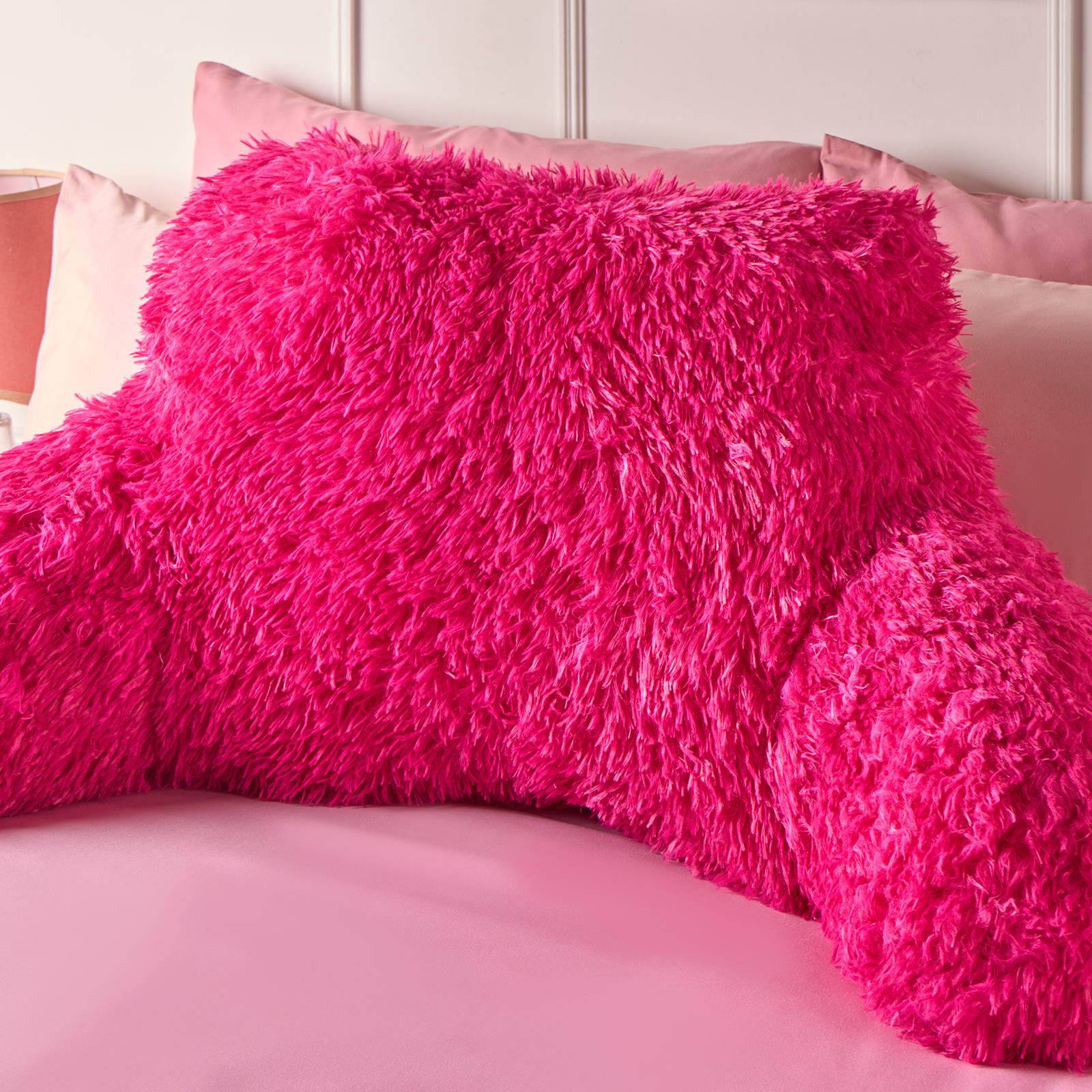 OHS Fluffy Cuddle Cushion Reading Pillow with Arms Lumbar Bed Chair