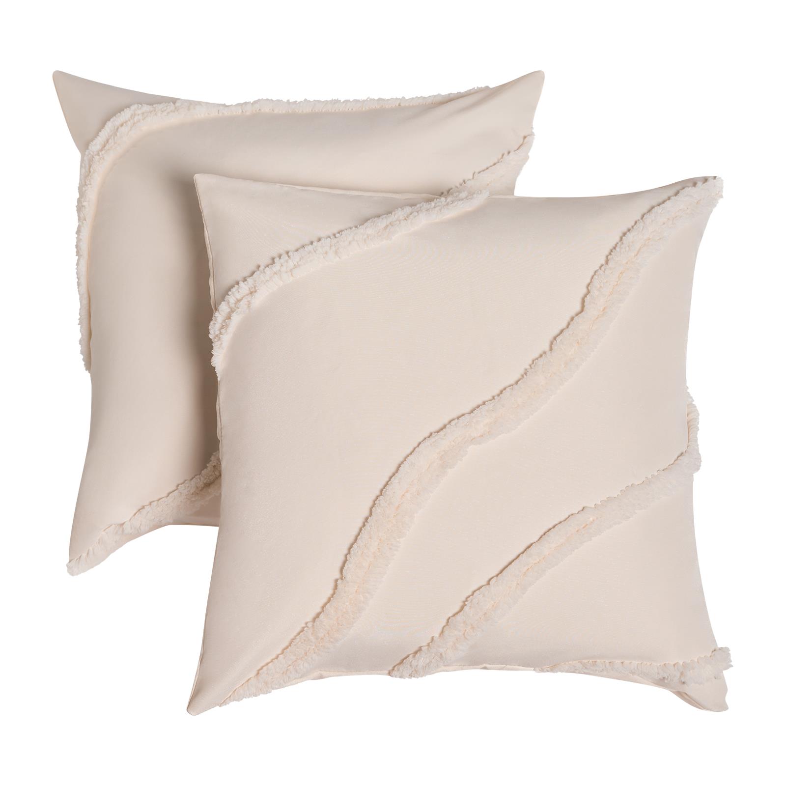OHS Tufted Contour Cushion Covers 2 Pack Decorative Square Pillowcases