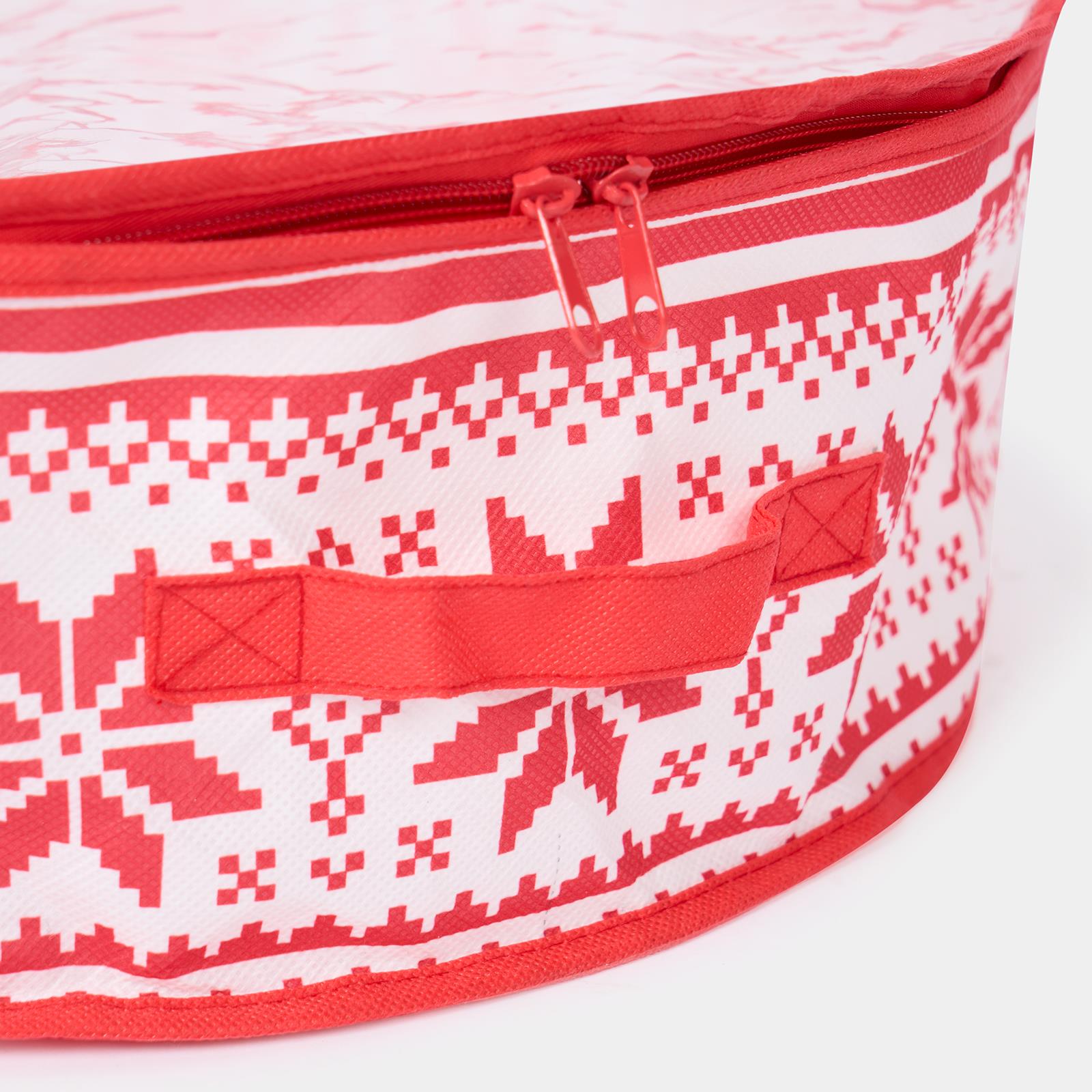 OHS Wreath Storage Bag Plain Printed Xmas Festive Decoration Holder Organiser