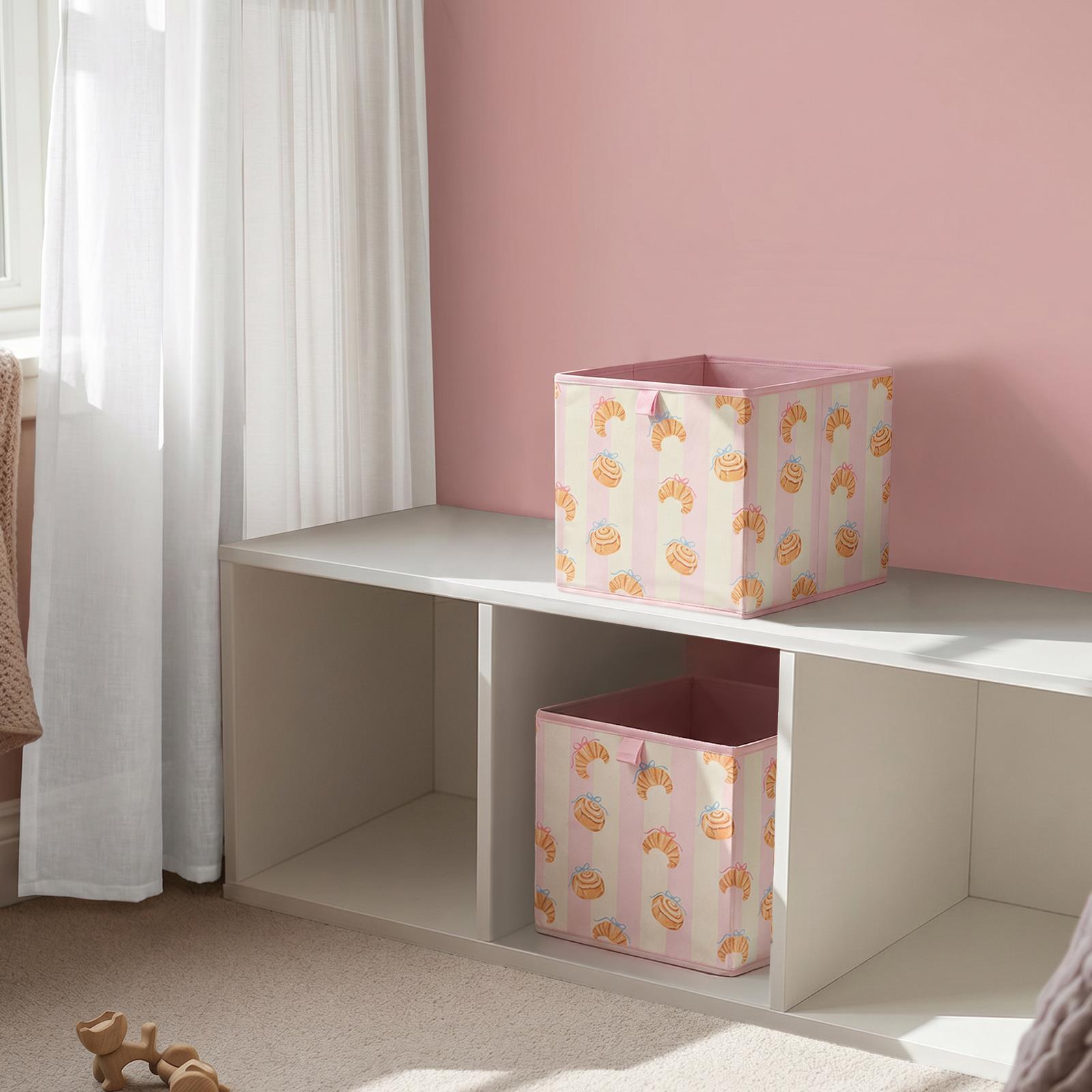 OHS Kids Storage Box Cube Printed Folding 2 Pack Space Saving Shoe Toy Organiser
