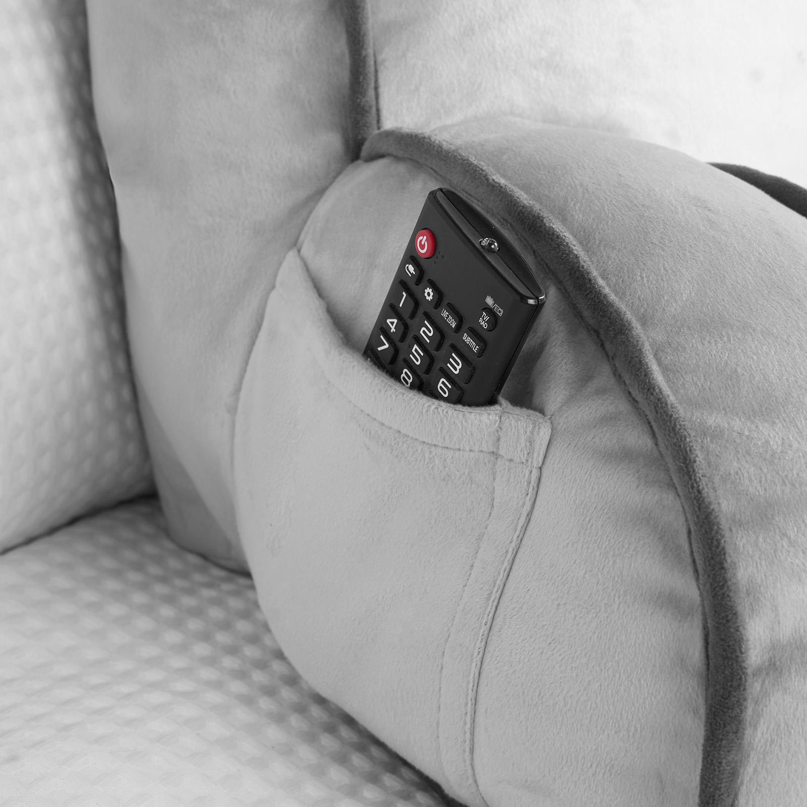 OHS Piped Edge Reading Pillow with Head Rest Super Soft Back Support Bed Sofa