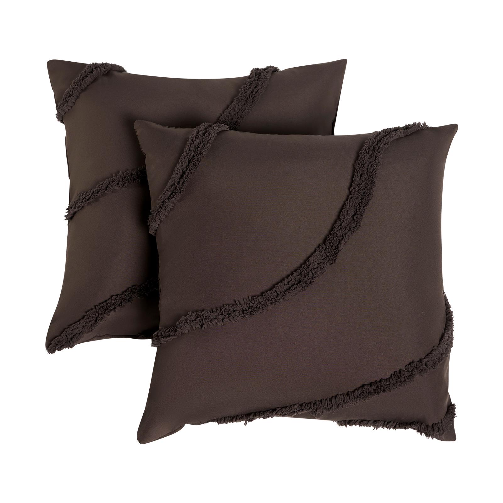 OHS Tufted Contour Cushion Covers 2 Pack Decorative Square Pillowcases