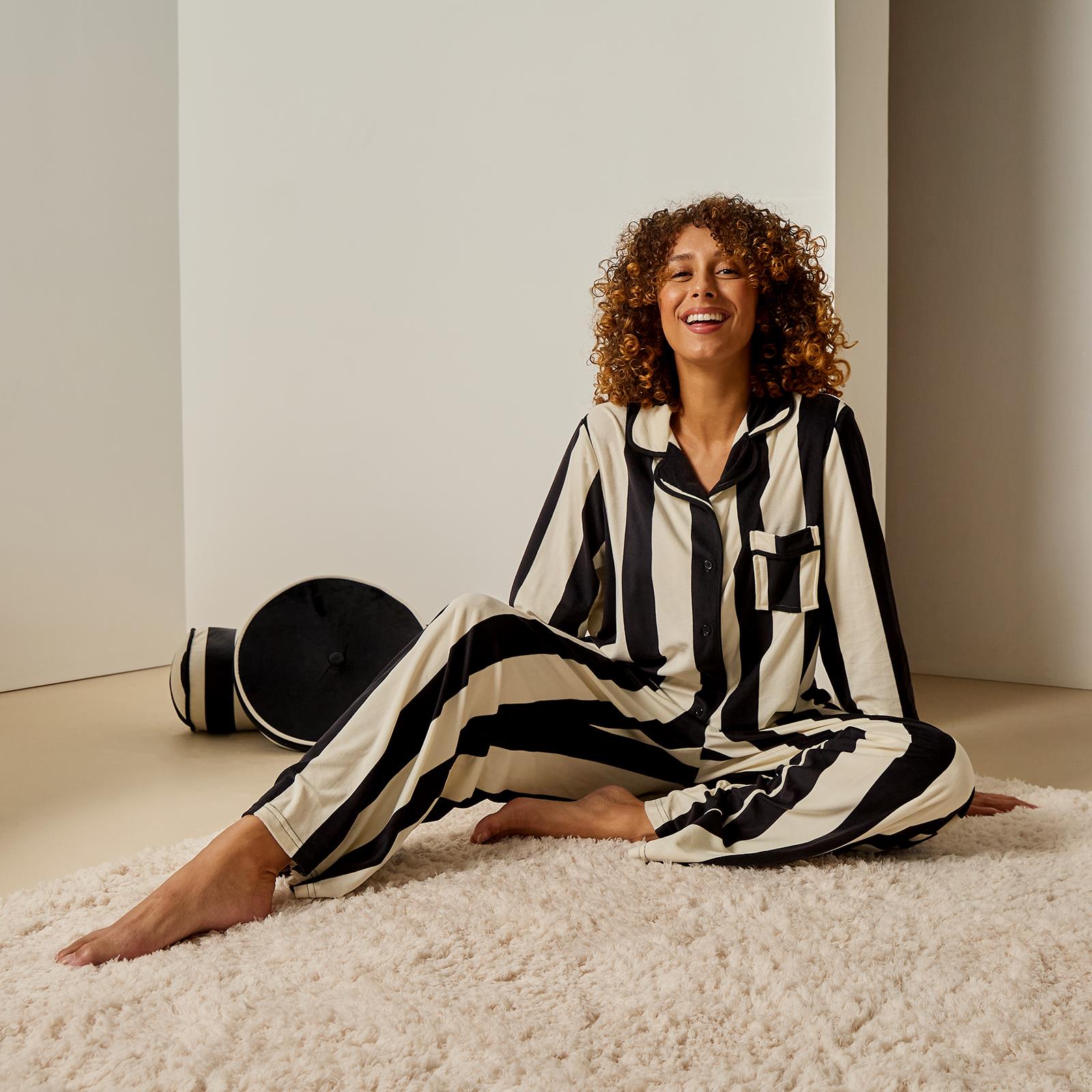 OHS Print Pyjama Set Button Through Soft Womens Kids Loungewear Nightwear