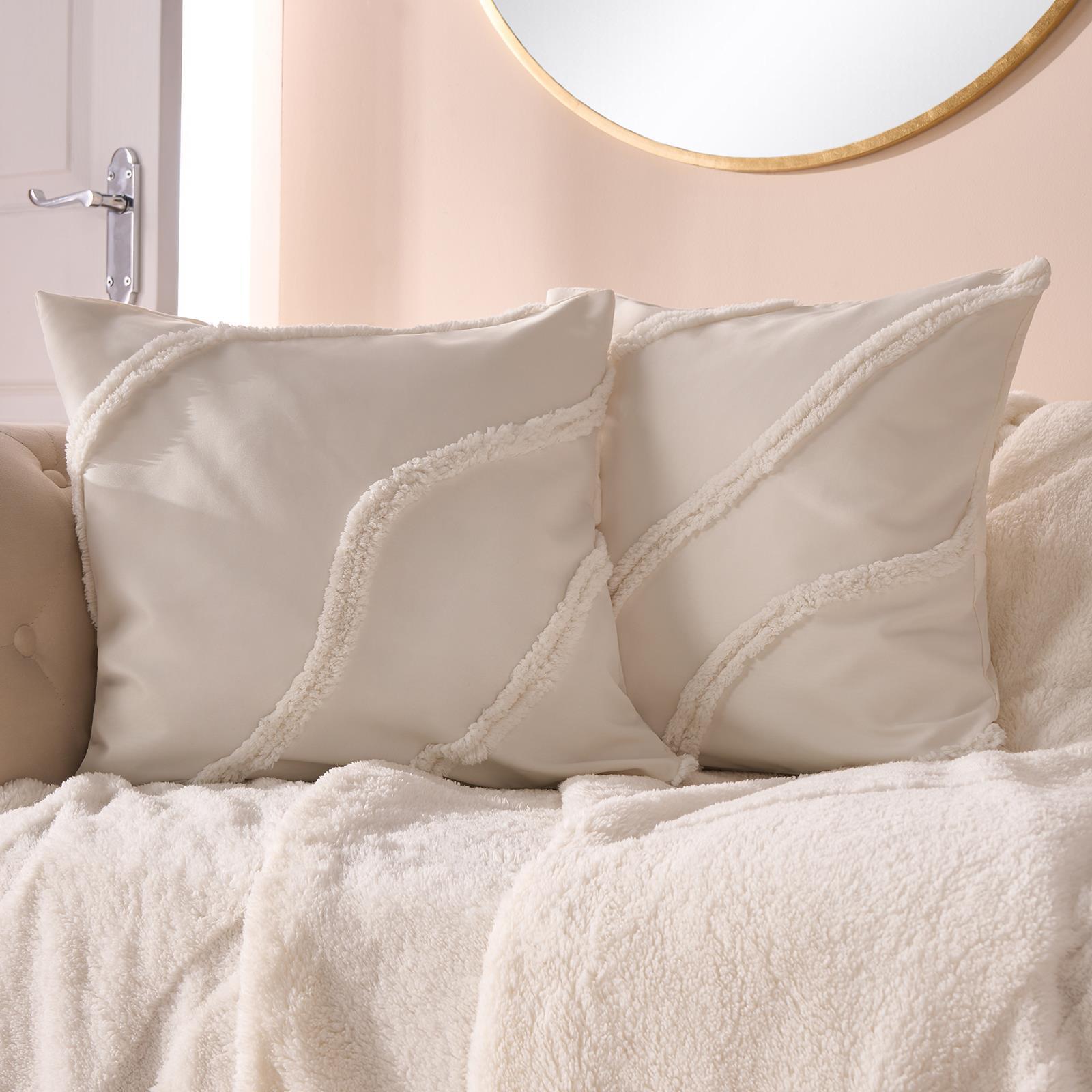 OHS Tufted Contour Cushion Covers 2 Pack Decorative Square Pillowcases