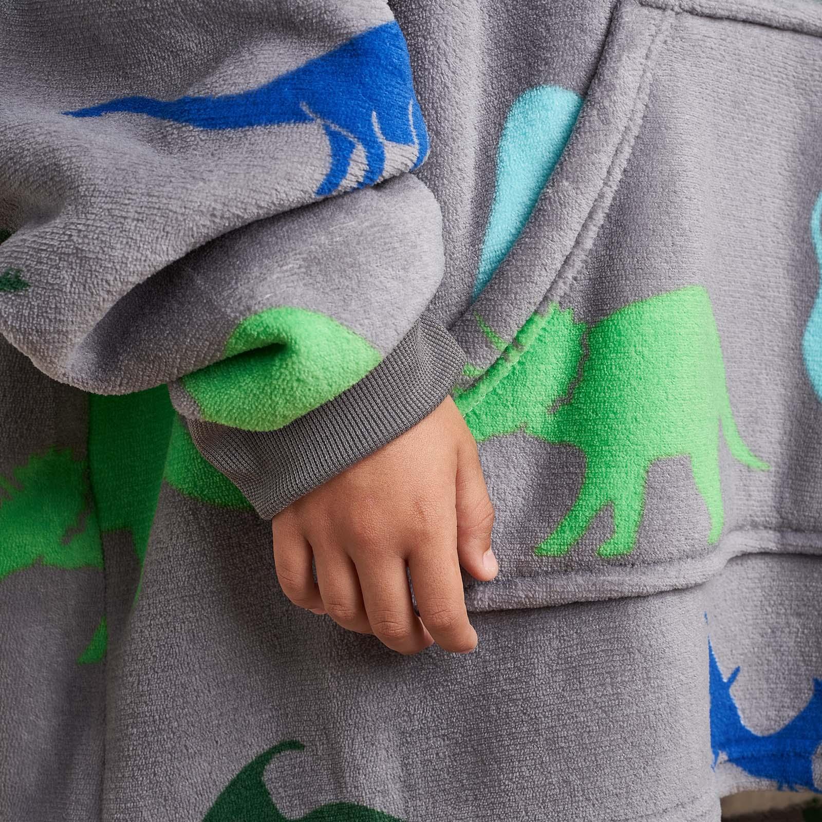Kids Hoodie Blanket Oversized Sherpa Fleece Jumper Sweatshirt Soft Warm Throw - Picture 26 of 169