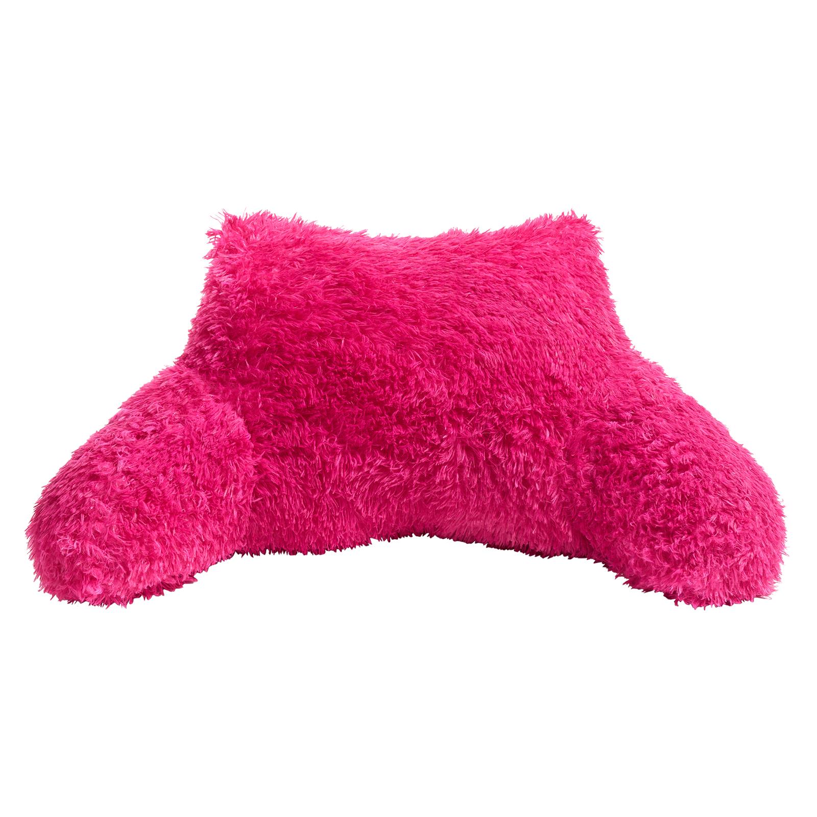 OHS Fluffy Cuddle Cushion Reading Pillow with Arms Lumbar Bed Chair