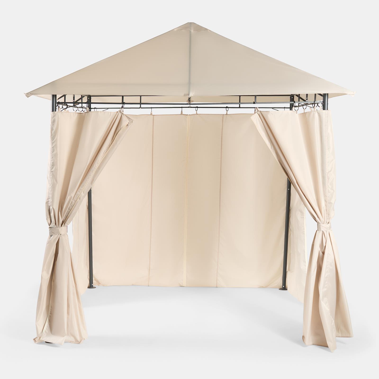 OHS Metal Garden Gazebo with Curtains Outdoor Party Tent Canopy Waterproof