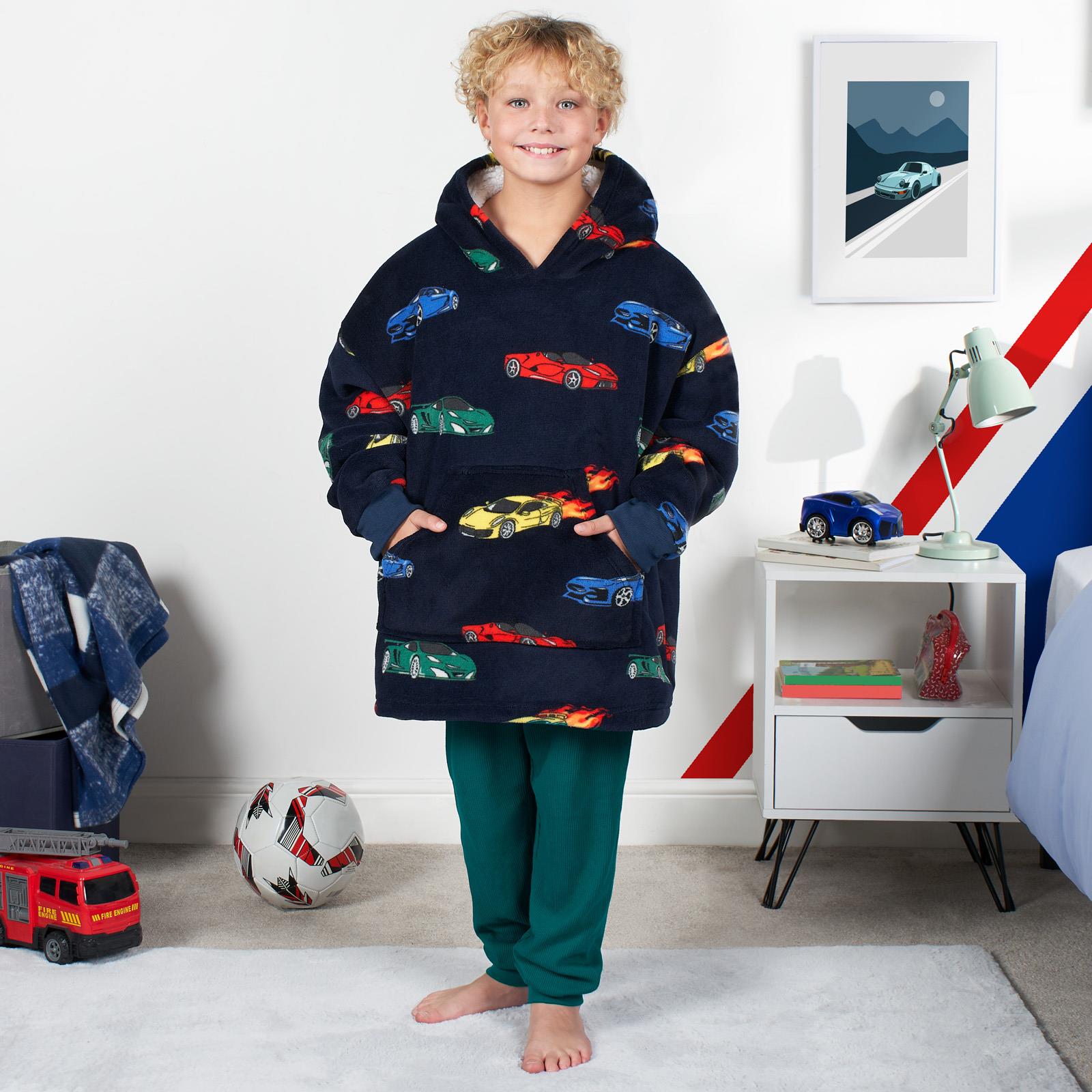 Kids Hoodie Blanket Oversized Sherpa Fleece Jumper Sweatshirt Soft Warm Throw - Picture 85 of 169
