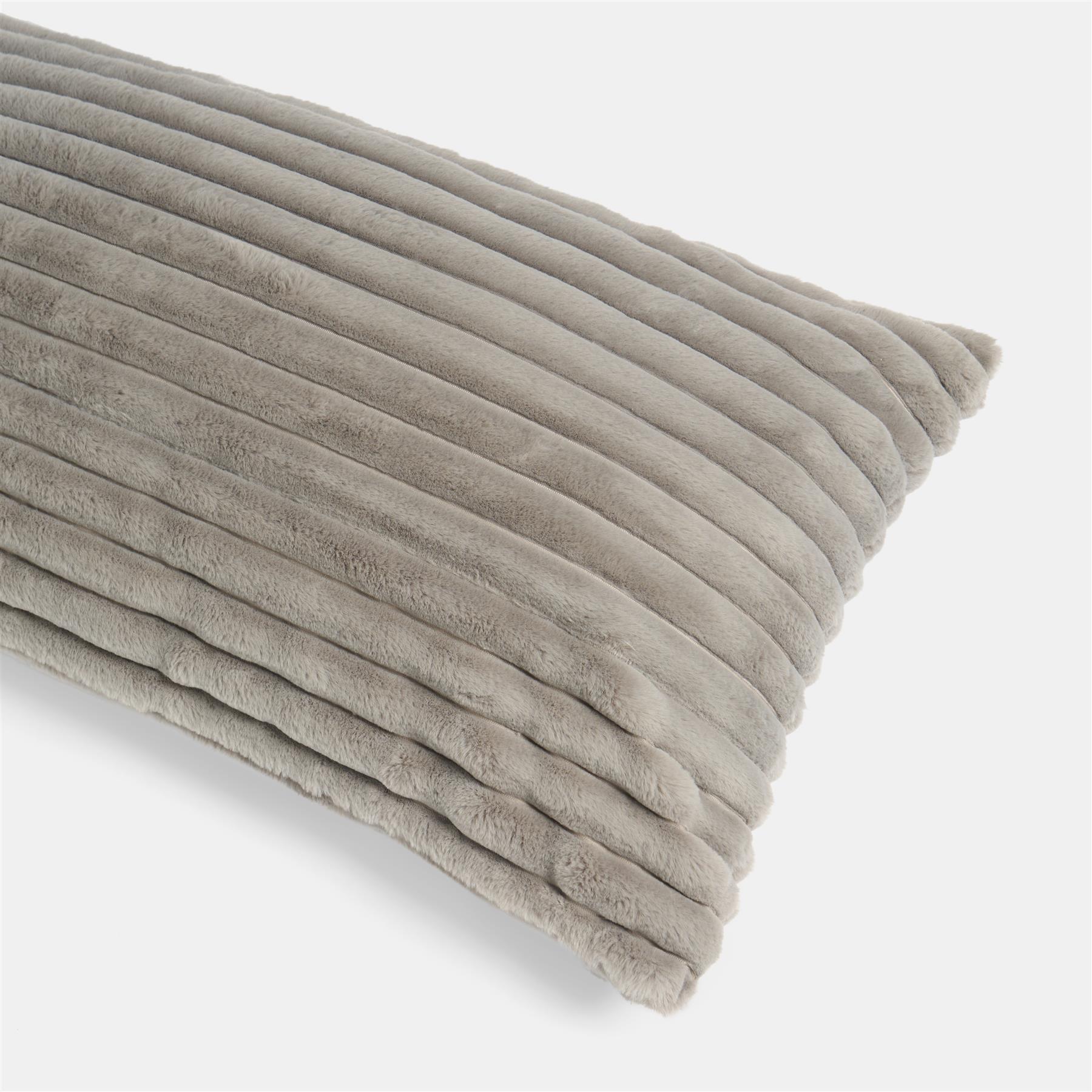 OHS Ribbed Bolster Pillow Faux Fur Long Luxury Soft Maternity Support Cushion