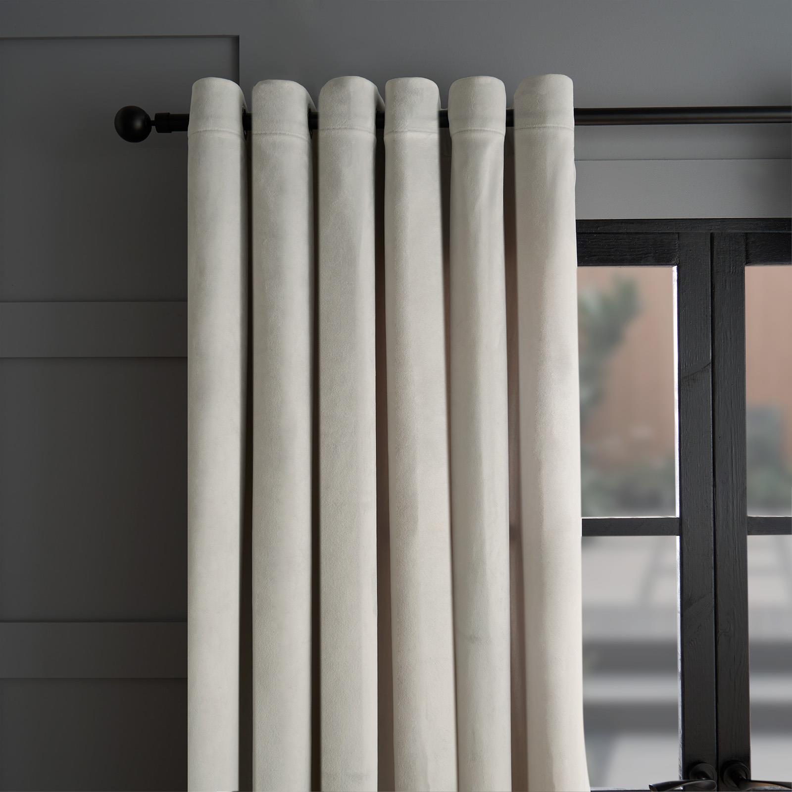 Thermal Matte Velvet Eyelet Curtains 2 Pair Of Ready Made Thick Fabric Ring Top