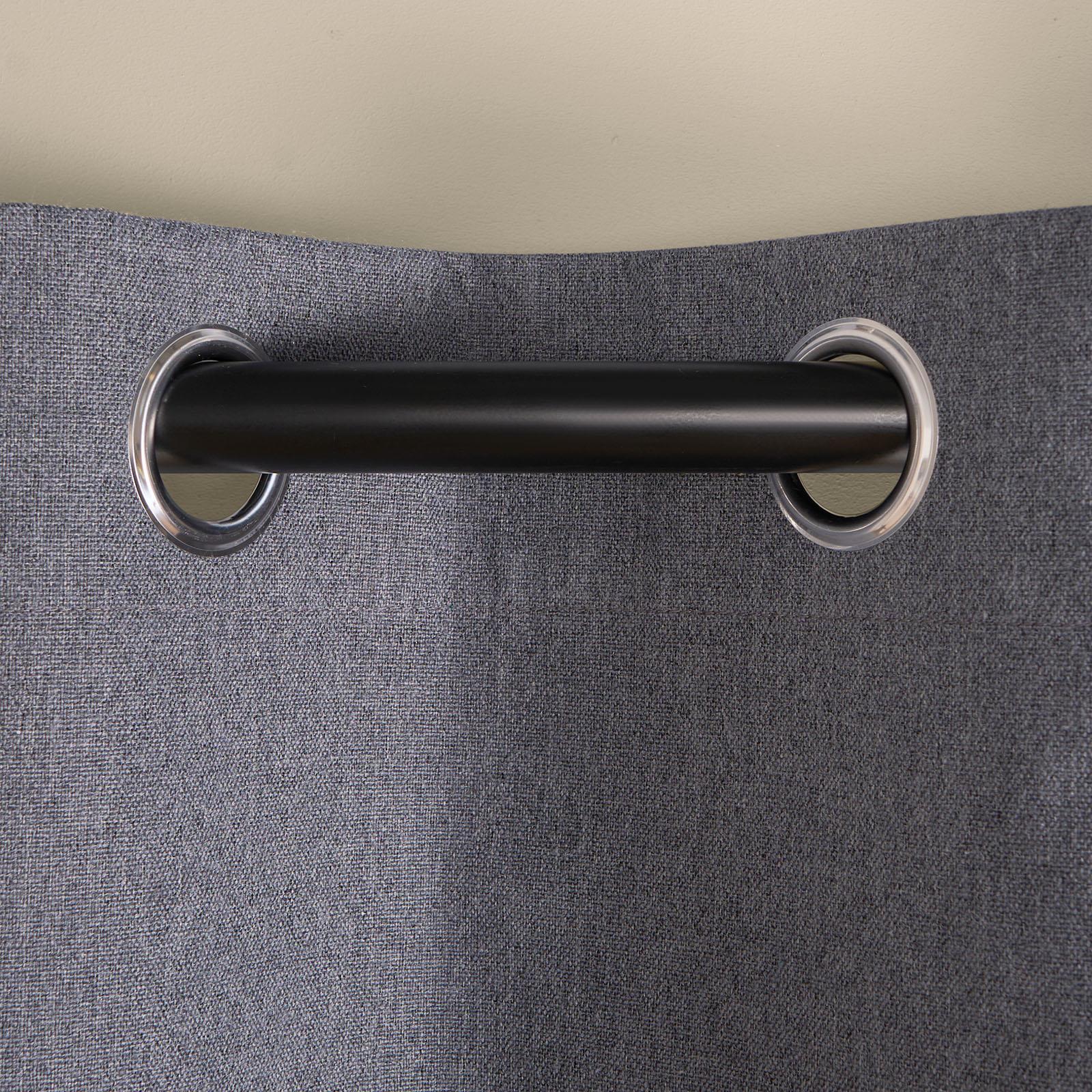 Pair of Eyelet Blackout Curtains Woven Ready Made Ring Top Thermal Texture Thick - Picture 13 of 48