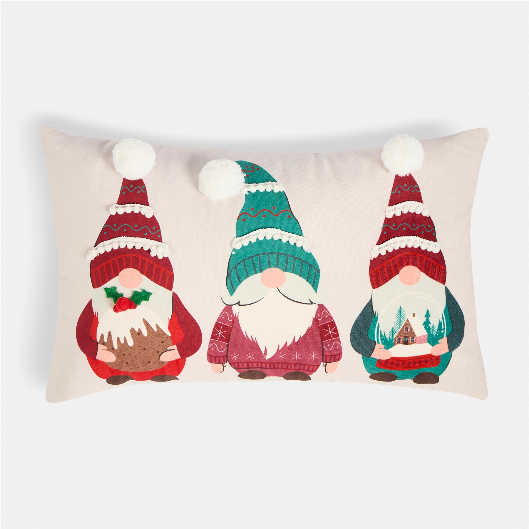 OHS Xmas Gonk Cushion Christmas Matte Velvet Festive Decorative Filled Pillow
